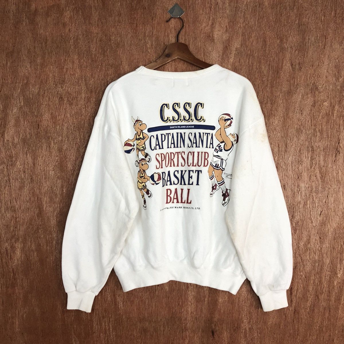 Captain Santors Captain Santa basketballl vintage White Sweatshirt #H396 Size US M / EU 48-50 / 2 - 14 Thumbnail