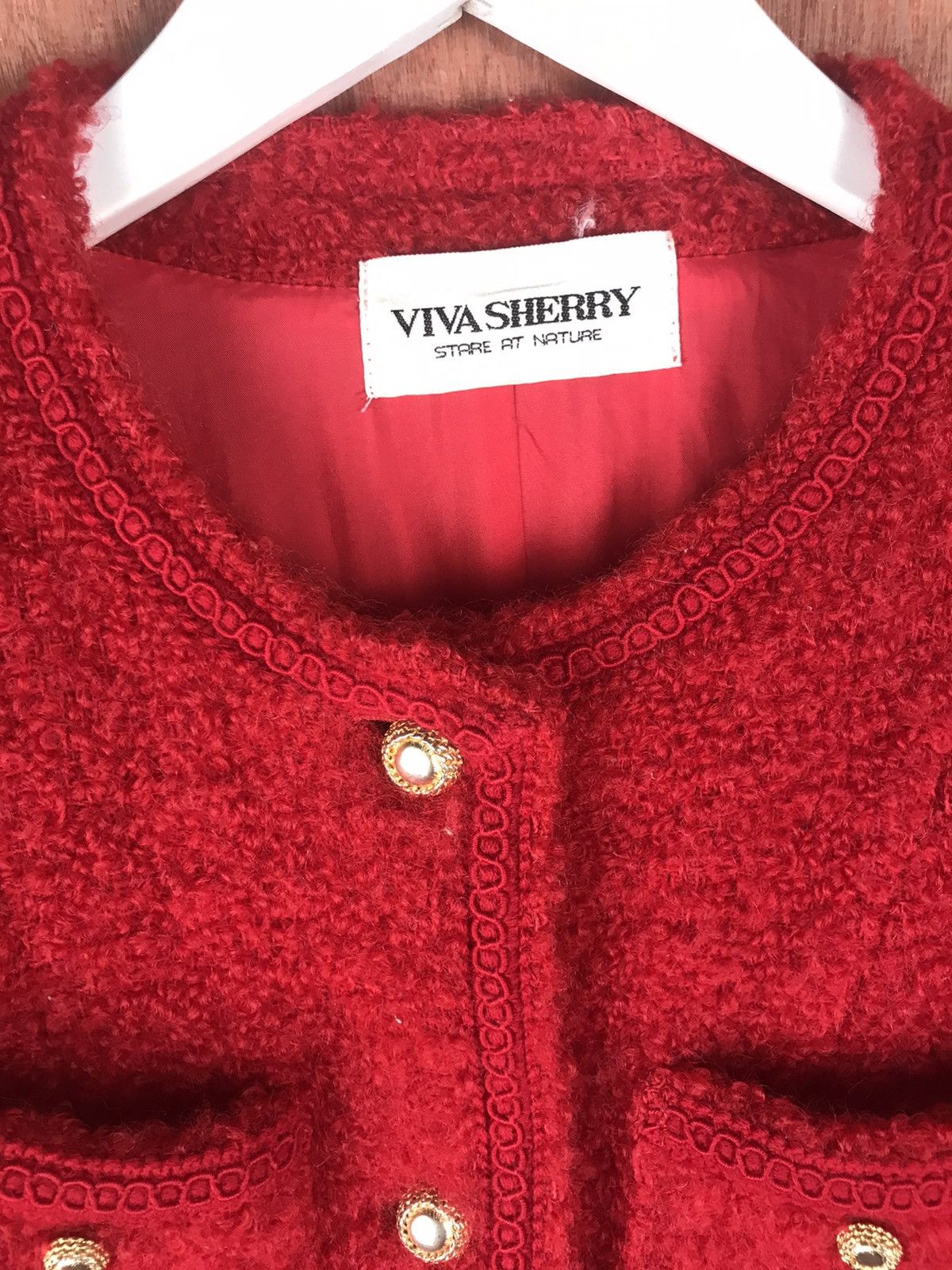 Homespun Knitwear × Japanese Brand Red Viva Sherry shaggy multipocket cardigan Knitwear #M012 Size XS / US 0-2 / IT 36-38 - 3 Thumbnail
