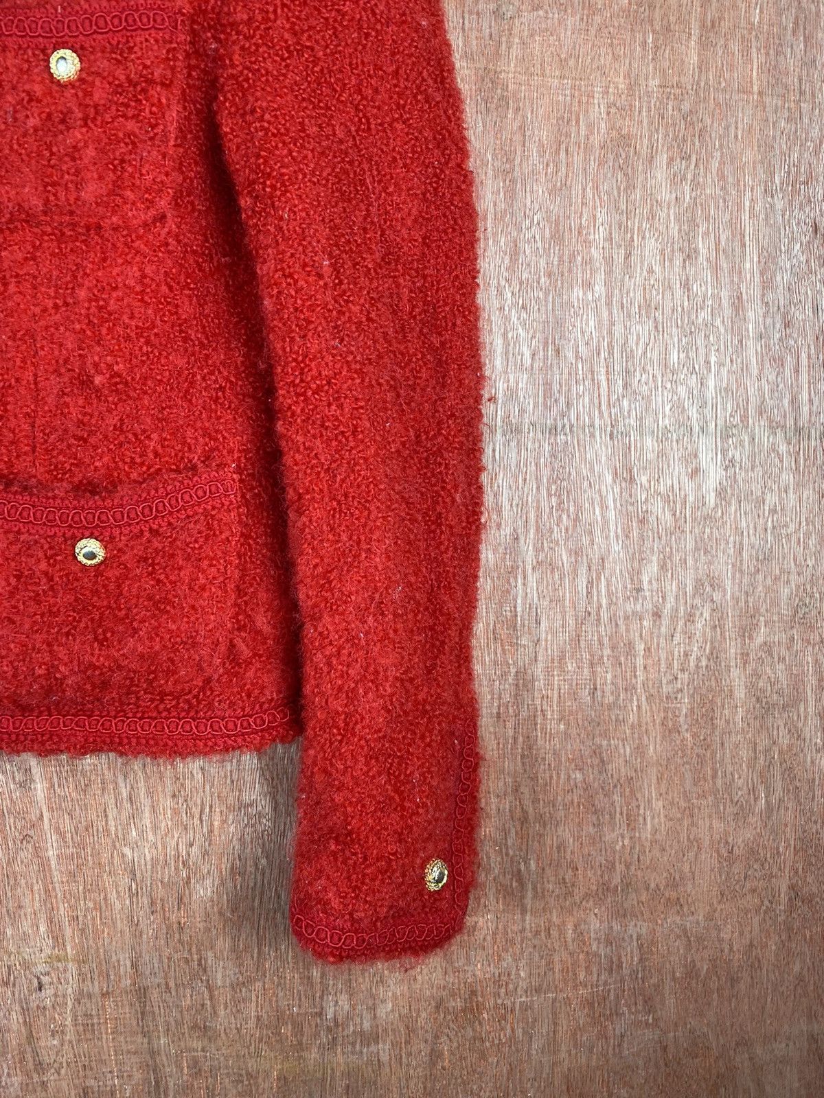 Homespun Knitwear × Japanese Brand Red Viva Sherry shaggy multipocket cardigan Knitwear #M012 Size XS / US 0-2 / IT 36-38 - 4 Thumbnail
