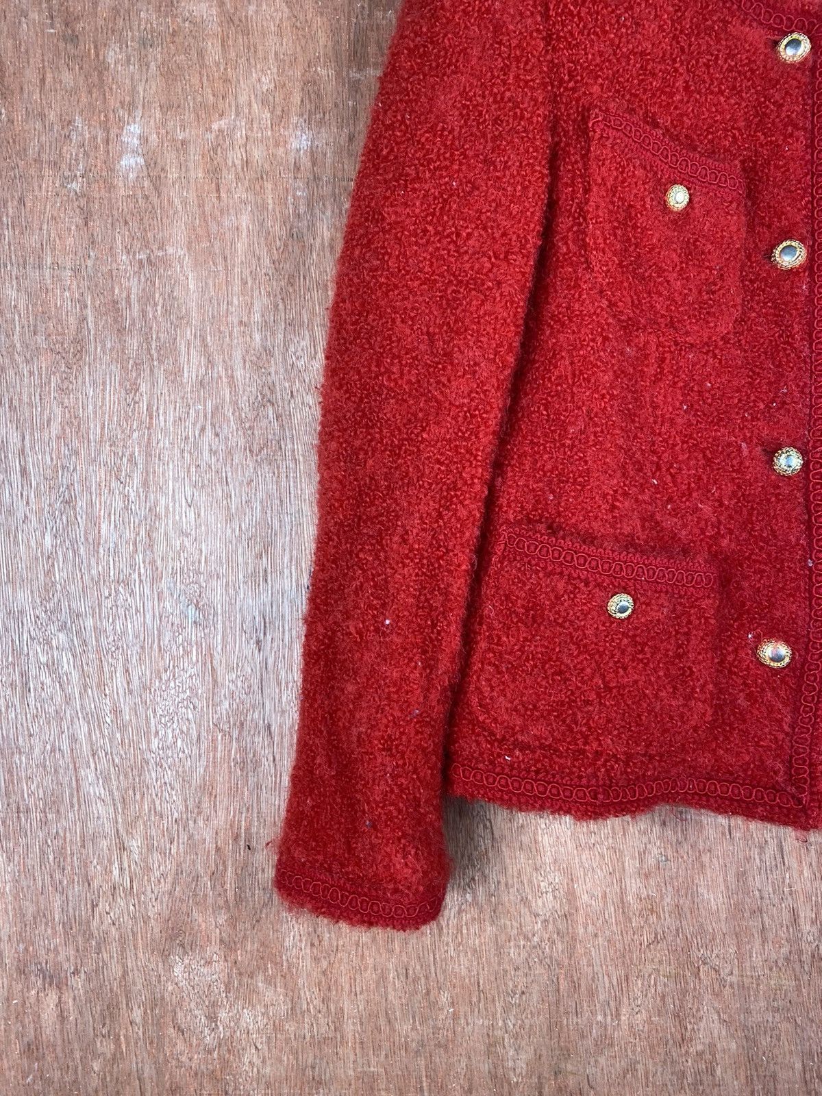 Homespun Knitwear × Japanese Brand Red Viva Sherry shaggy multipocket cardigan Knitwear #M012 Size XS / US 0-2 / IT 36-38 - 5 Thumbnail