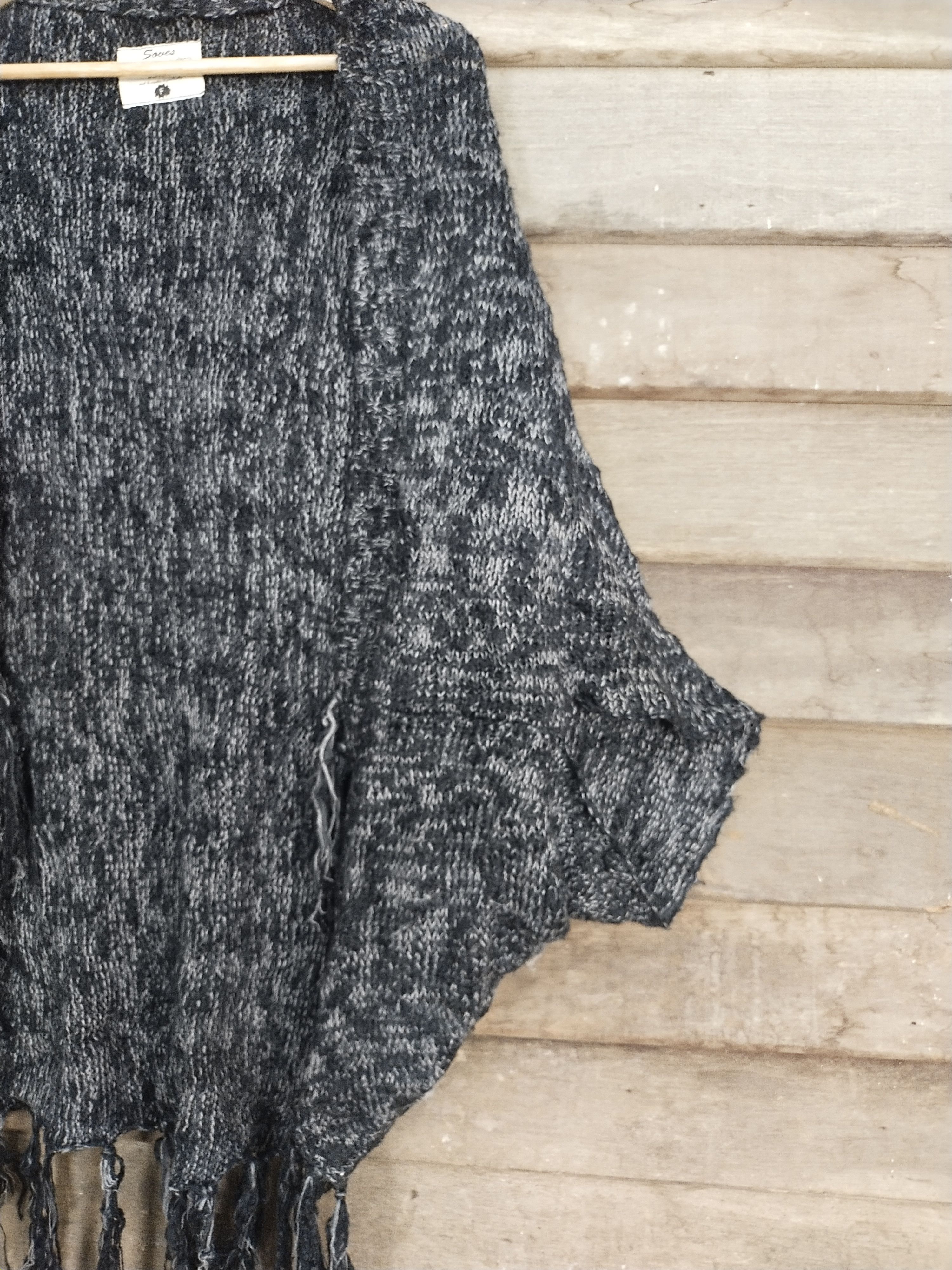 Homespun Knitwear × Japanese Brand Soves black cloaks capes knitwear cardigan #S209 Size US L / EU 52-54 / 3 - 3 Thumbnail