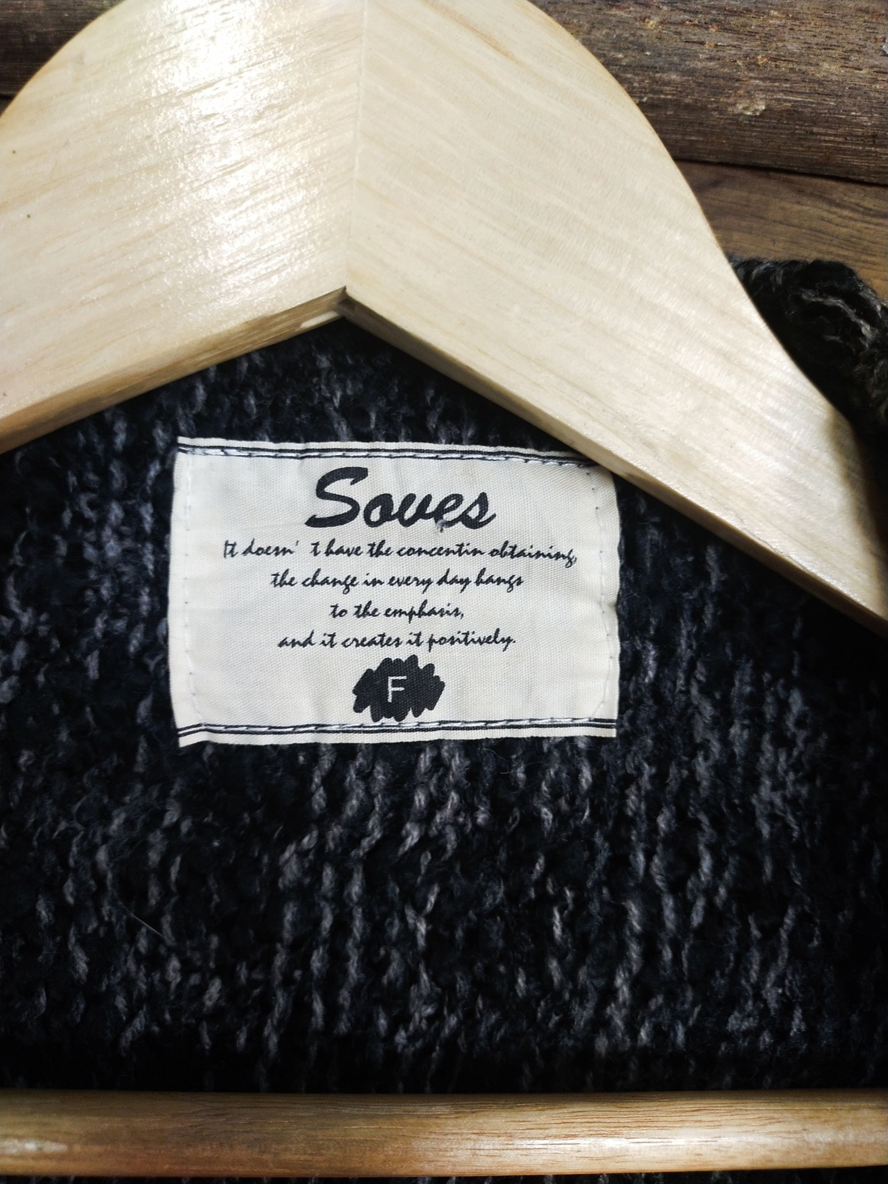 Homespun Knitwear × Japanese Brand Soves black cloaks capes knitwear cardigan #S209 Size US L / EU 52-54 / 3 - 7 Thumbnail