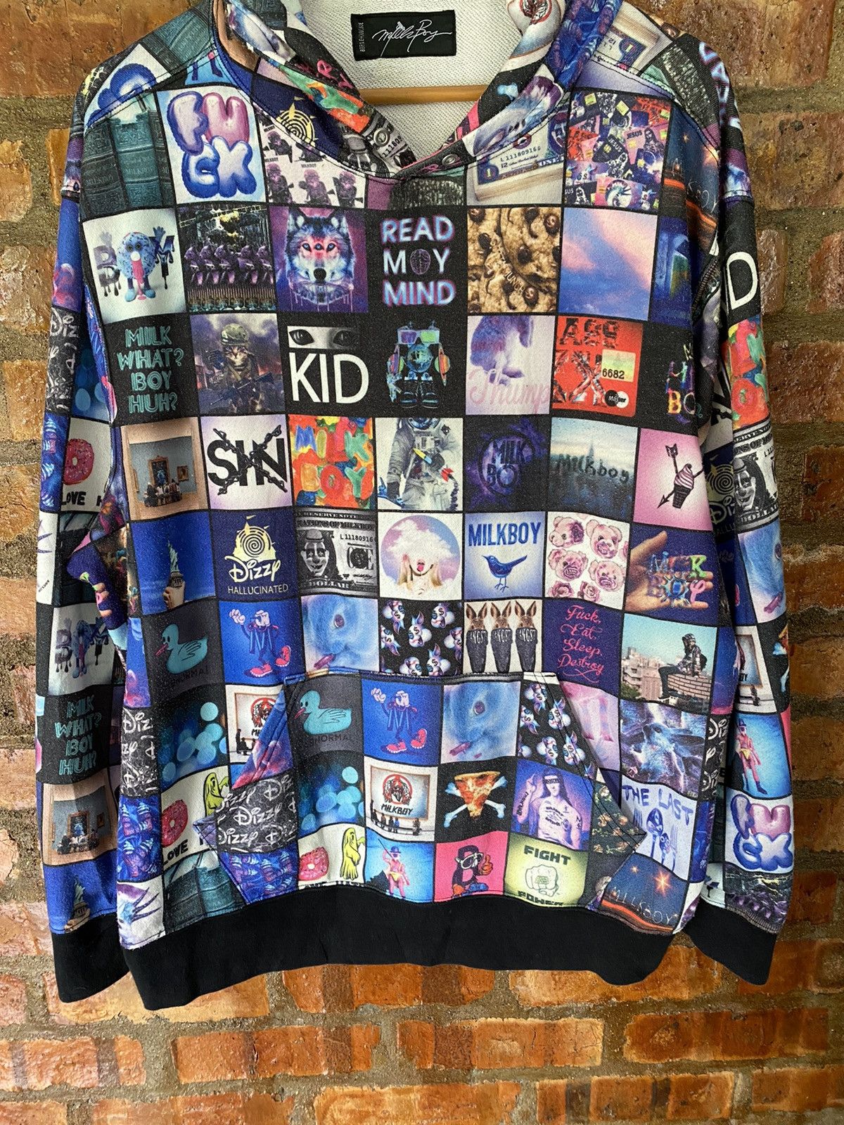 Japanese Brand SS16 MILKBOY cyber punk graphic oversize hoodie Size US L / EU 52-54 / 3 - 4 Thumbnail