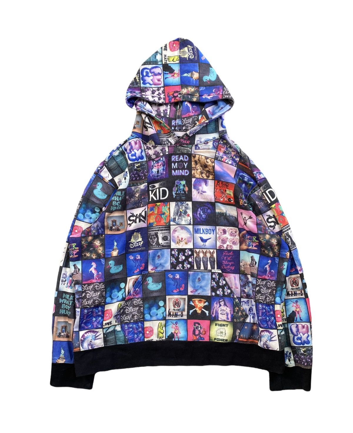 Pre-owned Japanese Brand Ss16 Milkboy Cyber Punk Graphic Oversize Hoodie In Multi
