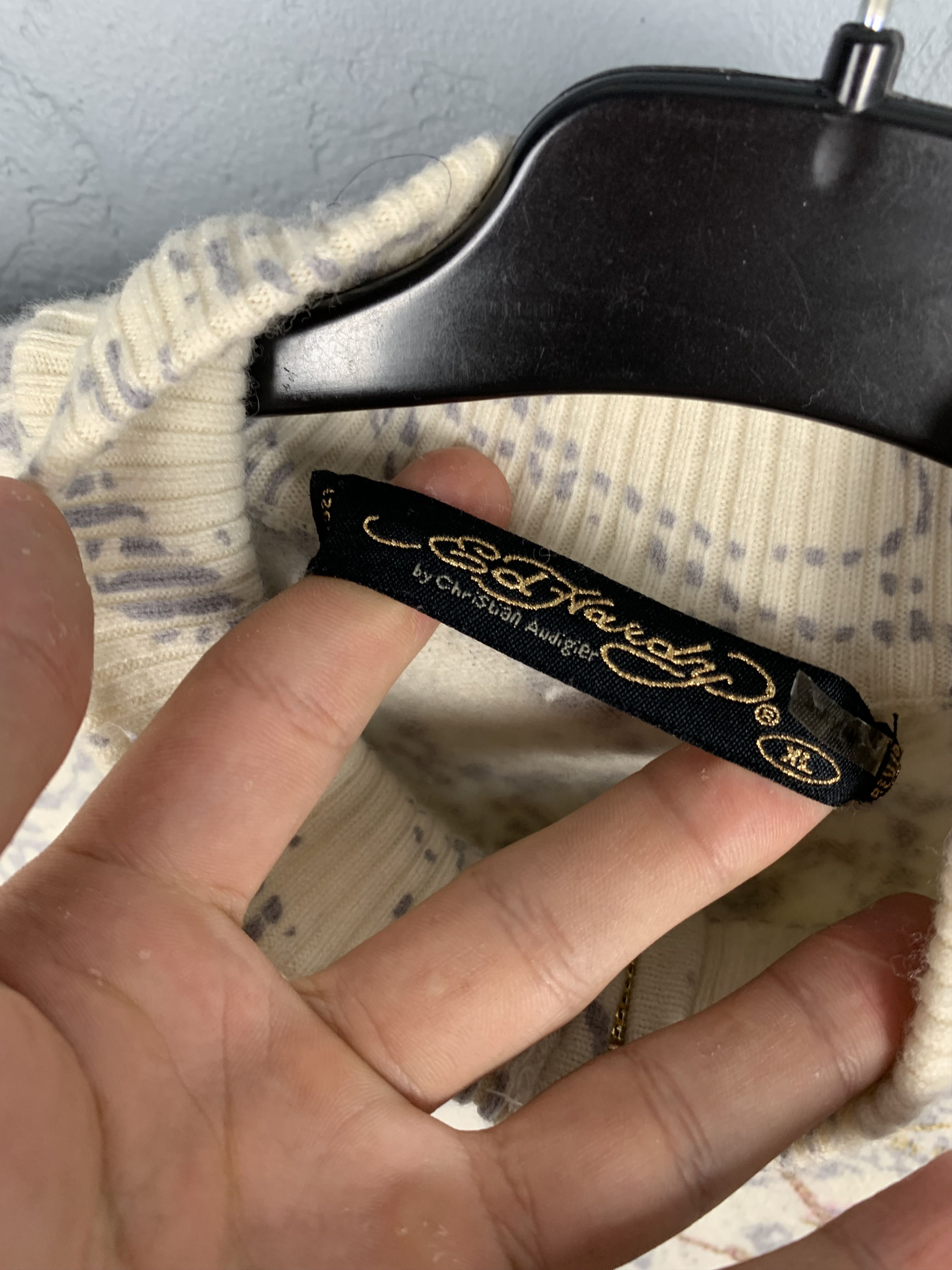 Christian Audigier × Ed Hardy × Vintage Ed Hardy by Christian Audigier Womens Zip Knit Hoodie Size ONE SIZE - 3 Thumbnail