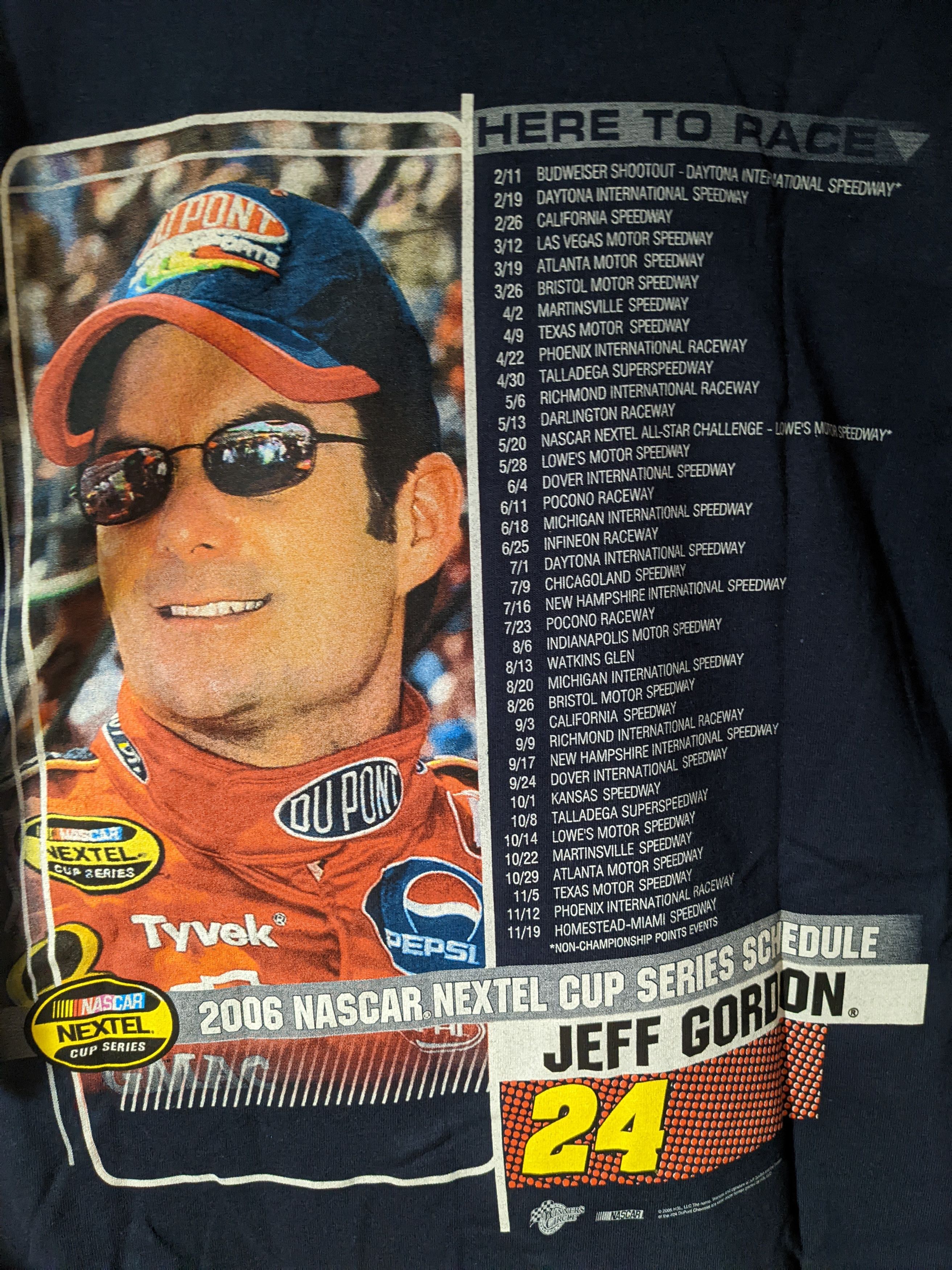 Chase Authentics VINTAGE Jeff Gordon T-Shirt XL Navy 2006 NASCAR Nextel Cup Size US XL / EU 56 / 4 - 4 Thumbnail