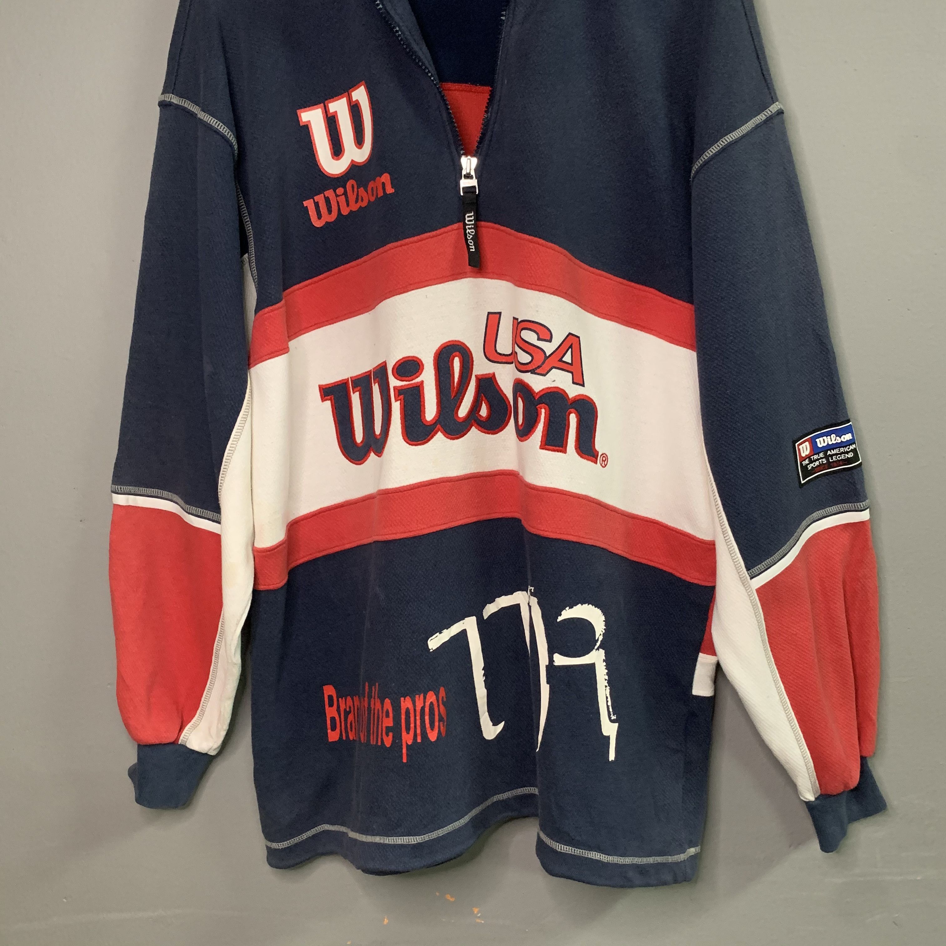 Vintage Vintage Wilson Chicago Spell Out Quarter Zip Sweater Size US L / EU 52-54 / 3 - 2 Thumbnail