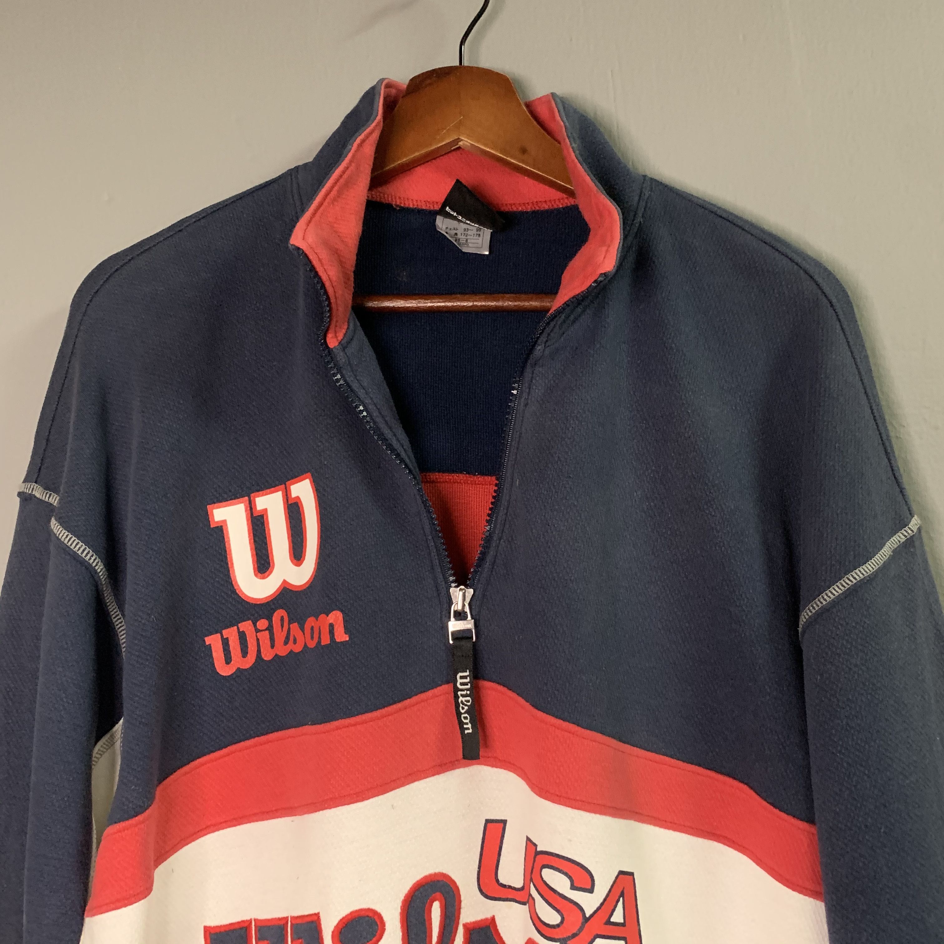 Vintage Vintage Wilson Chicago Spell Out Quarter Zip Sweater Size US L / EU 52-54 / 3 - 3 Thumbnail