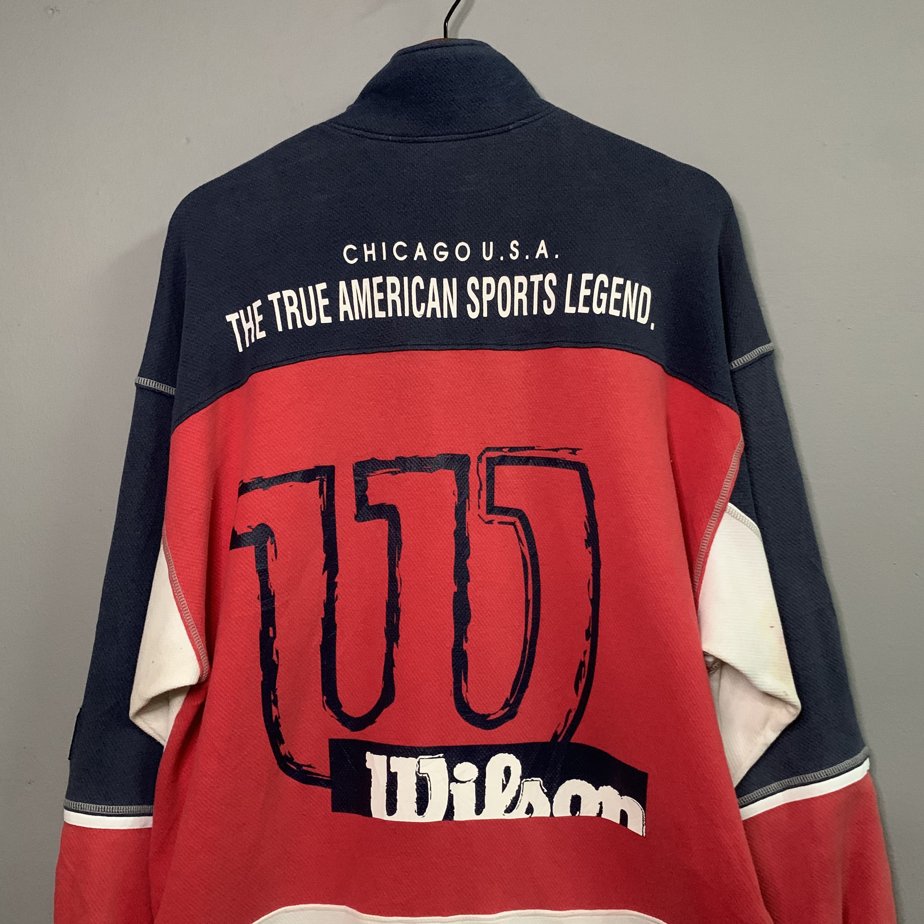 Vintage Vintage Wilson Chicago Spell Out Quarter Zip Sweater Size US L / EU 52-54 / 3 - 11 Thumbnail