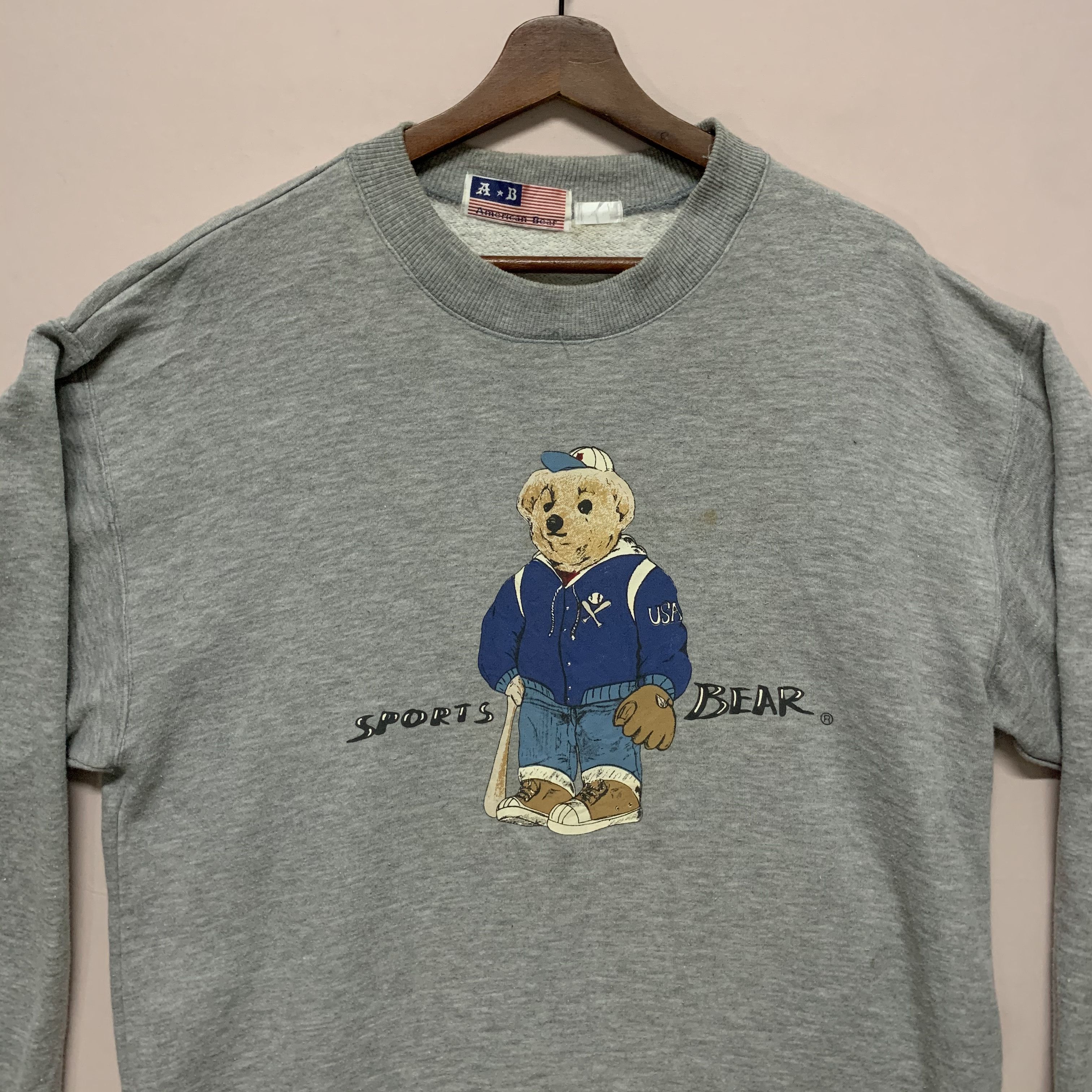 Japanese Brand Vintage American Bear Big Logo Crewneck Sweater Sweatshirt Size US M / EU 48-50 / 2 - 2 Thumbnail