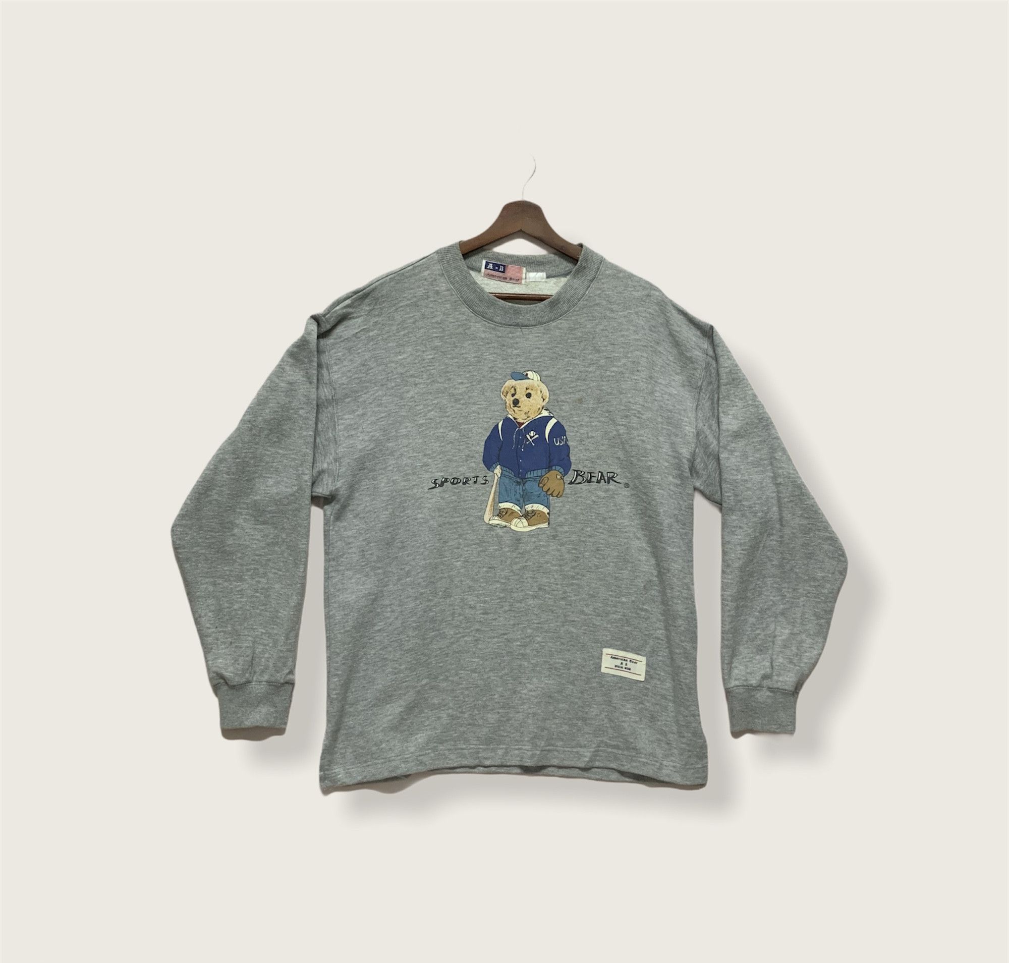 Japanese Brand Vintage American Bear Big Logo Crewneck Sweater Sweatshirt Size US M / EU 48-50 / 2 - 1 Thumbnail