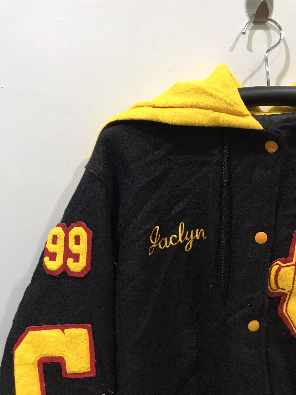 Vintage Vintage DeLONG USA Full Patch Varsity Hoodie Bomber Jacket Size US M / EU 48-50 / 2 - 7 Thumbnail