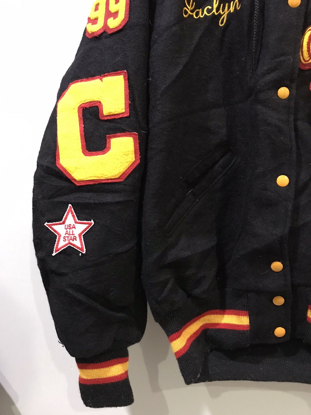Vintage Vintage DeLONG USA Full Patch Varsity Hoodie Bomber Jacket Size US M / EU 48-50 / 2 - 9 Thumbnail