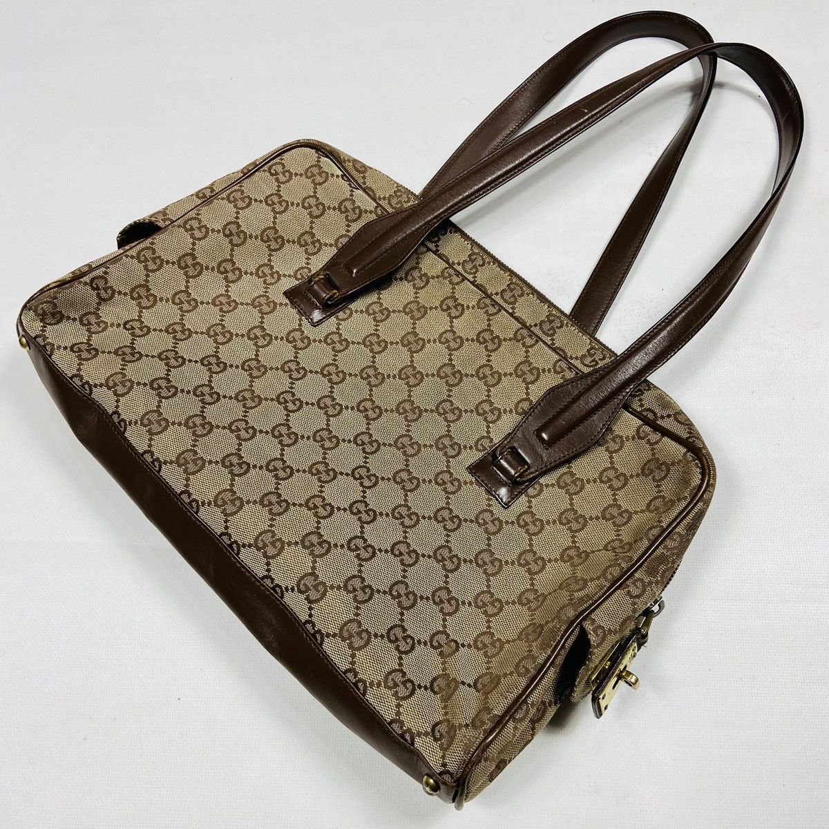 Gucci ARCHIVE GUCCI MONOGRAM CANVAS + LEATHER RARE BAG - № 6037 Size ONE SIZE - 6 Thumbnail