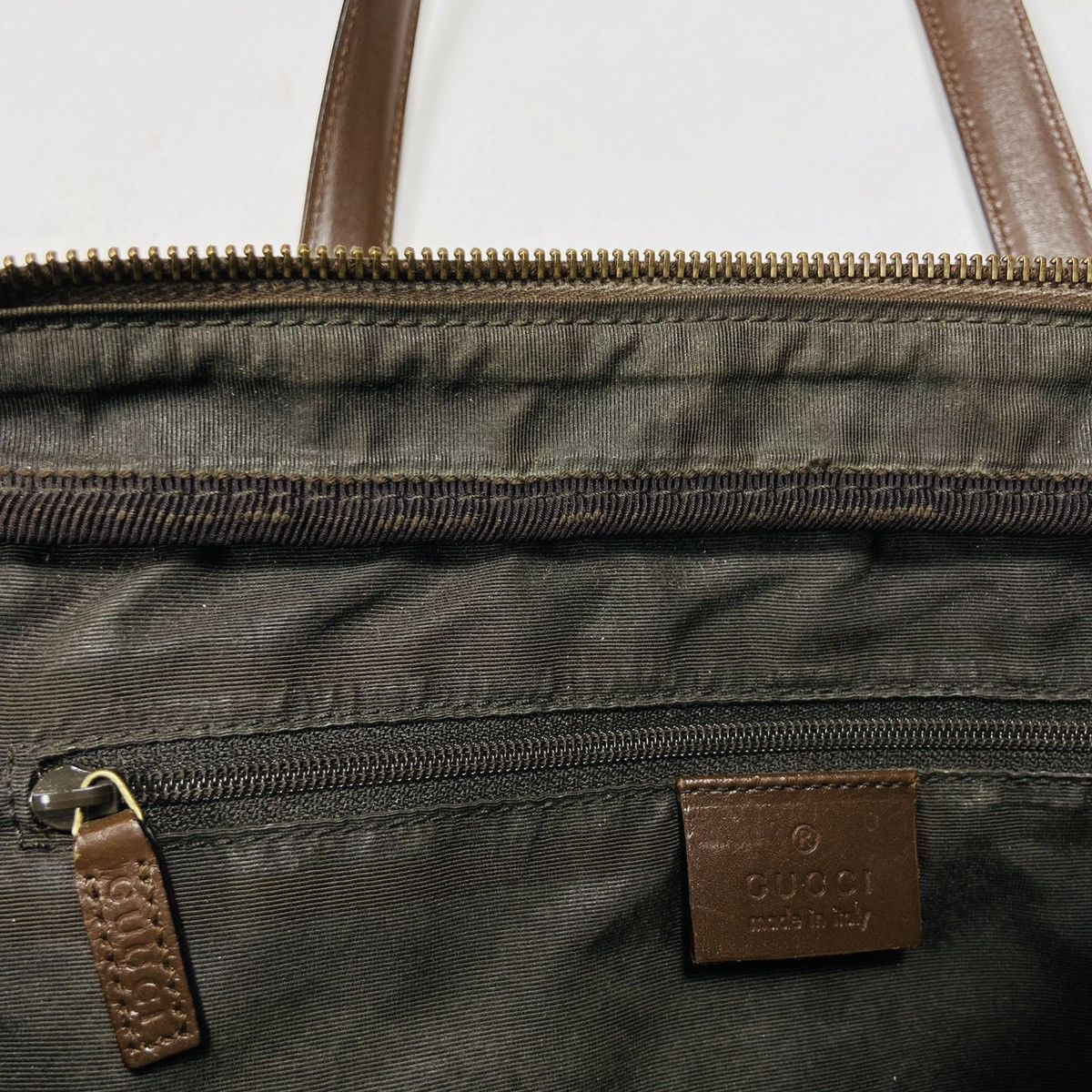 Gucci ARCHIVE GUCCI MONOGRAM CANVAS + LEATHER RARE BAG - № 6037 Size ONE SIZE - 13 Thumbnail