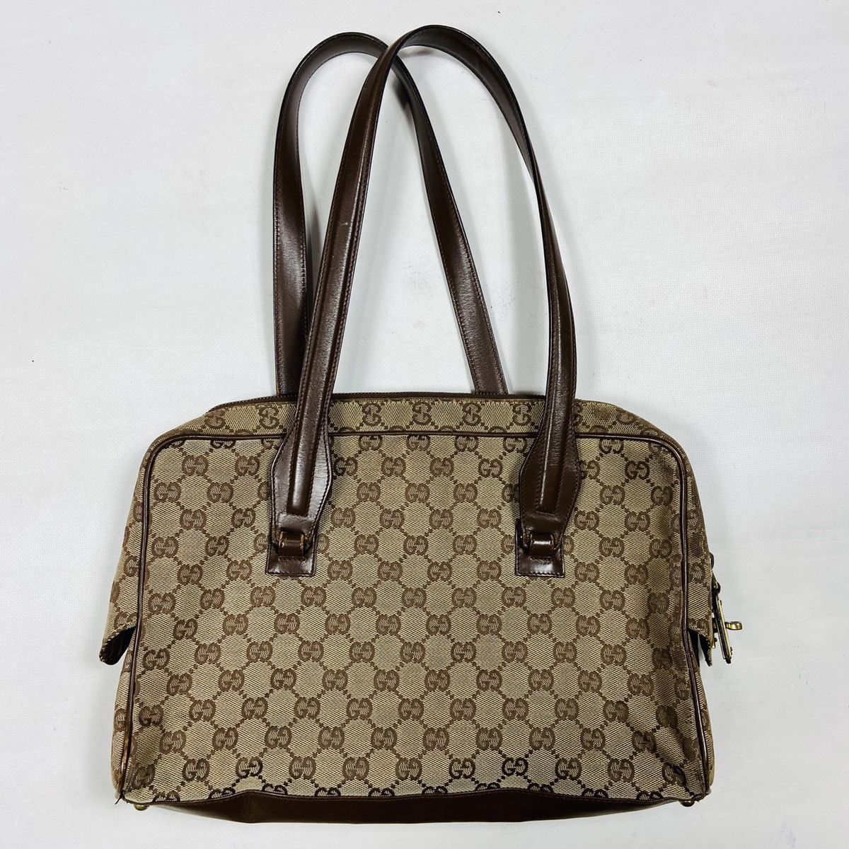 Gucci ARCHIVE GUCCI MONOGRAM CANVAS + LEATHER RARE BAG - № 6037 Size ONE SIZE - 3 Thumbnail