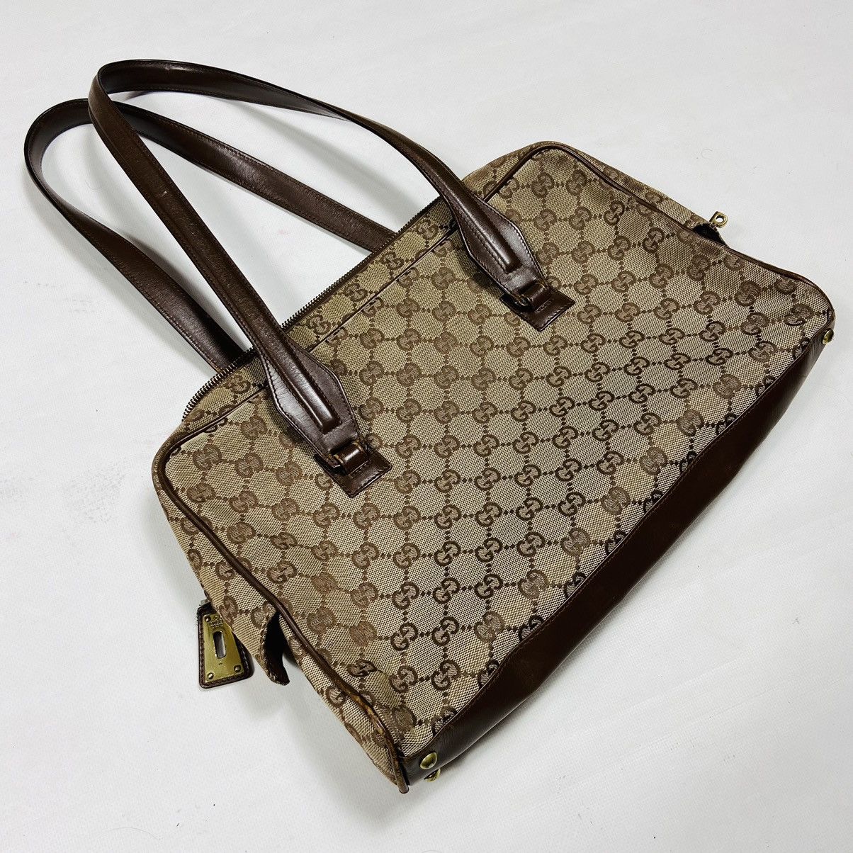Gucci ARCHIVE GUCCI MONOGRAM CANVAS + LEATHER RARE BAG - № 6037 Size ONE SIZE - 2 Thumbnail