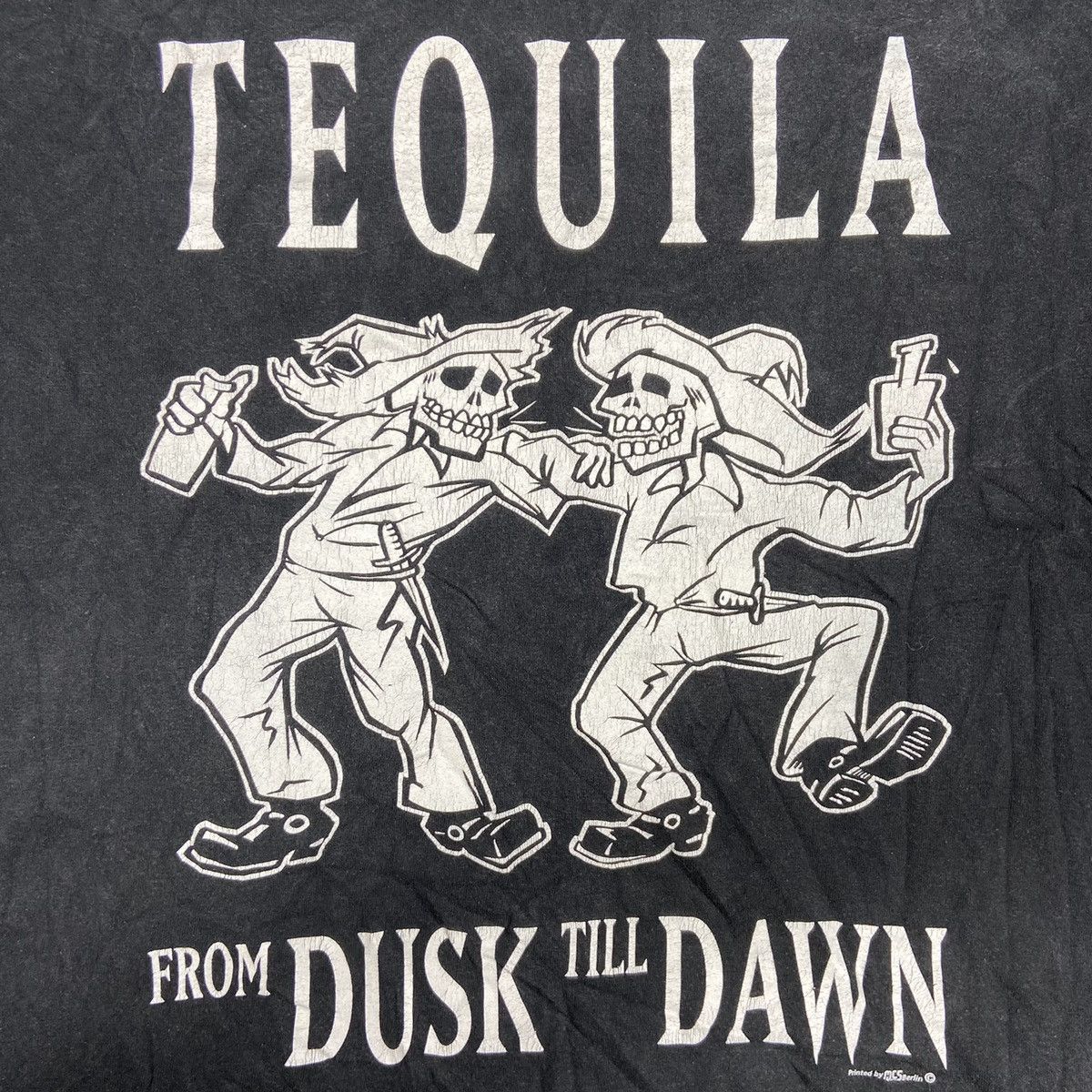 Vintage 1990s TEQUILA FROM DUSK TILL DOWN VINTAGE FADED TEE - № 421 Size US XL / EU 56 / 4 - 3 Thumbnail