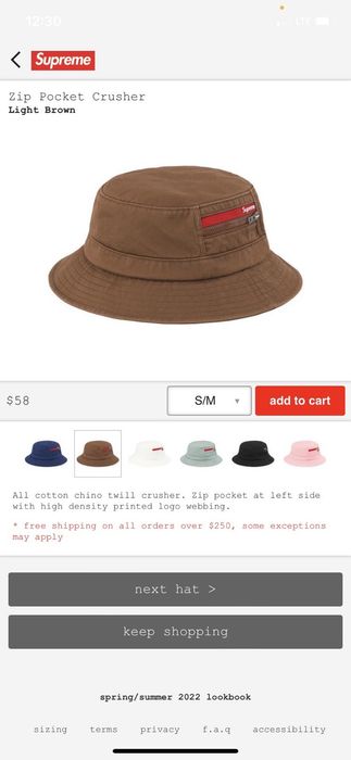 Supreme Zip Pocket Bucket Hat