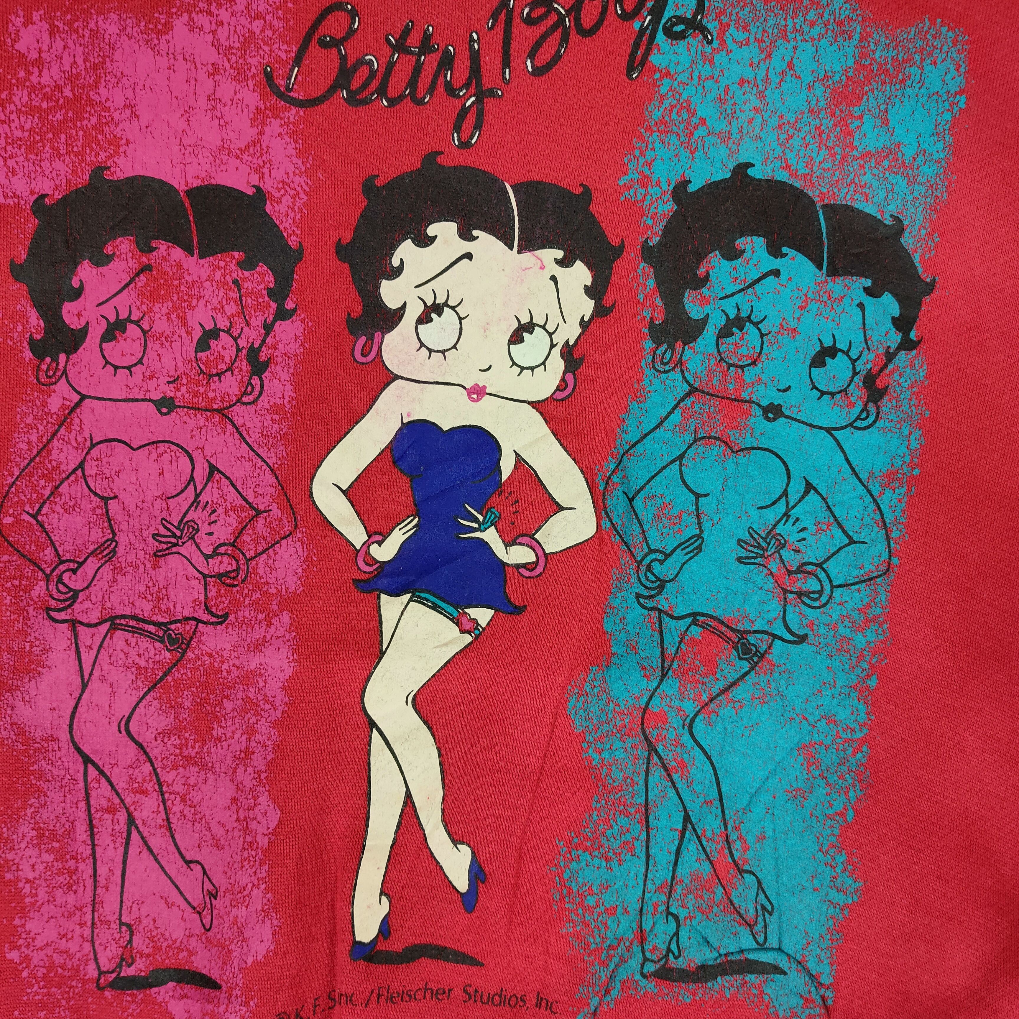 Japanese Brand × Vintage Vintage BETTY BOOP Sexy Women Cartoon Big Print Sweatshirt Size ONE SIZE - 2 Thumbnail