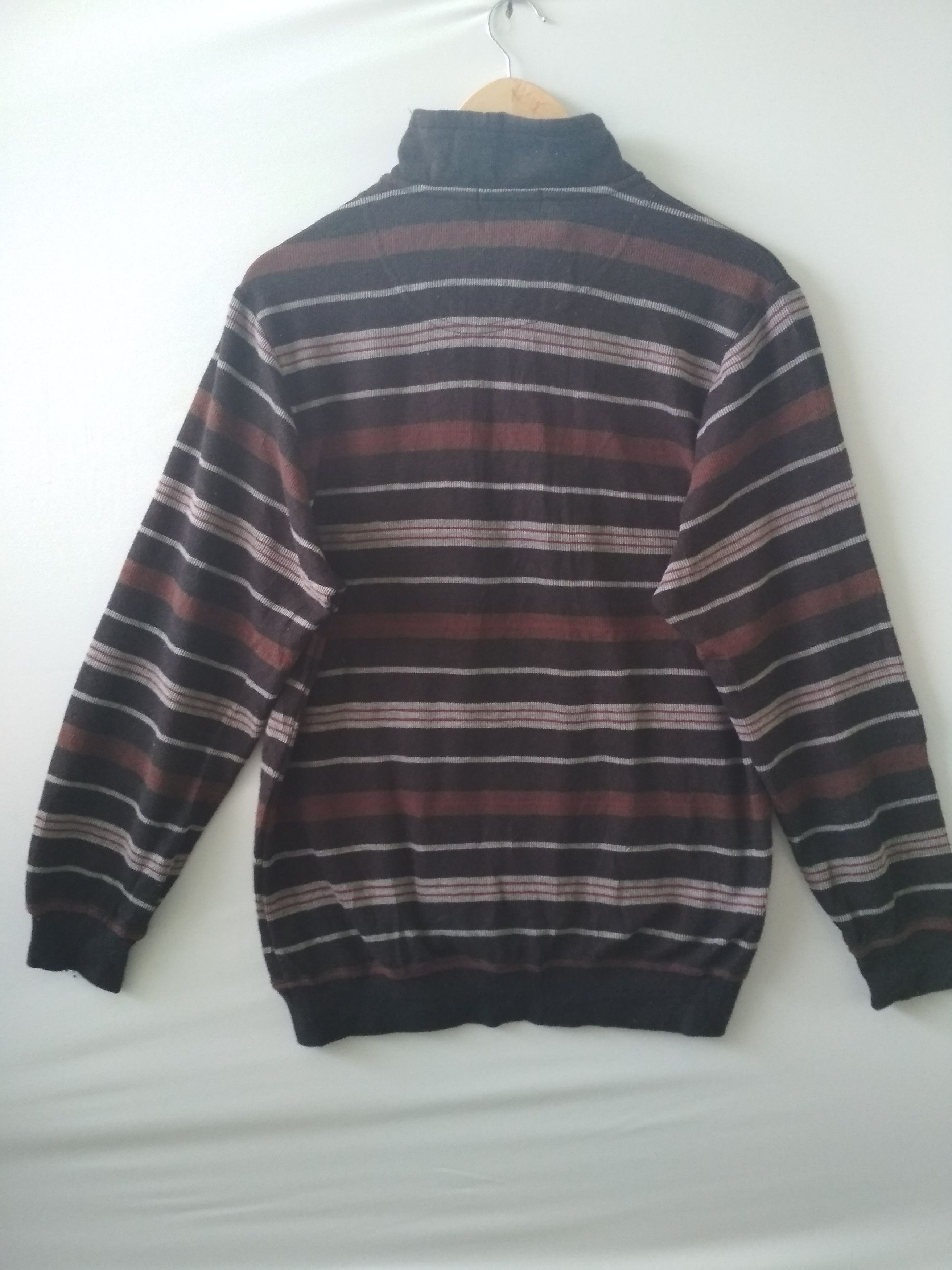 Renoma Vintage RENOMA Stripe Neck Zipper Pullover Sweatshirt Size US L / EU 52-54 / 3 - 4 Thumbnail
