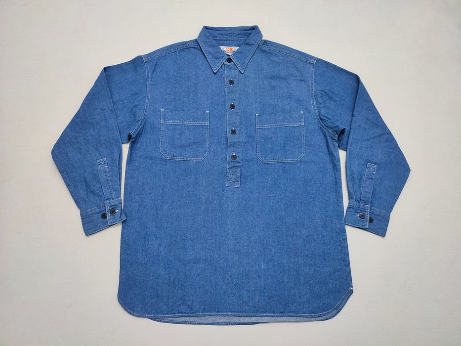 Nigel Cabourn Vintage 1990s Nigel Cabourn USN Pullover Denim Shirt