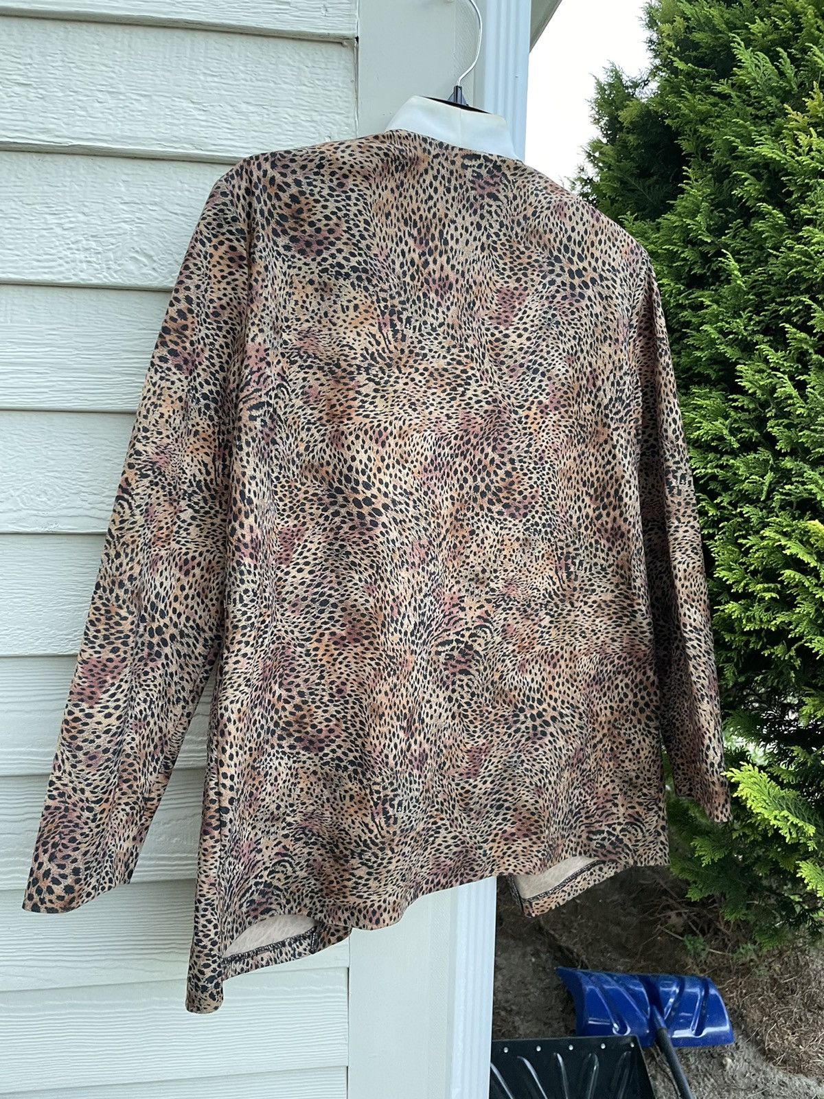 Vintage 70s Vintage Cheetah Print Jacket button up w/ shoulder pads Size XL / US 12-14 / IT 48-50 - 4 Thumbnail