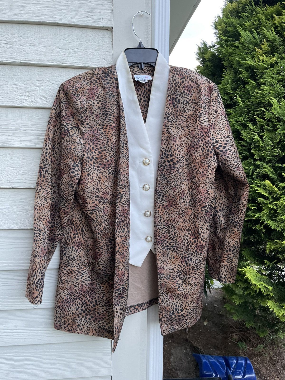 Vintage 70s Vintage Cheetah Print Jacket button up w/ shoulder pads Size XL / US 12-14 / IT 48-50 - 2 Thumbnail