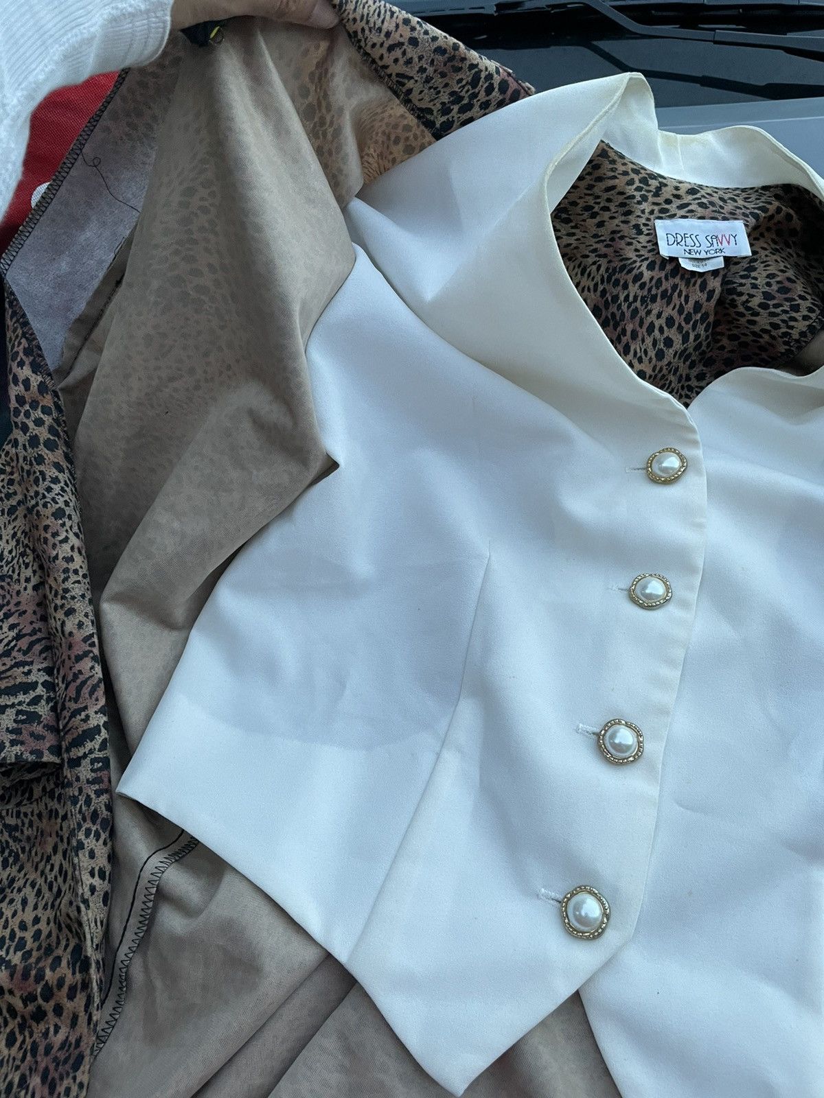 Vintage 70s Vintage Cheetah Print Jacket button up w/ shoulder pads Size XL / US 12-14 / IT 48-50 - 5 Thumbnail
