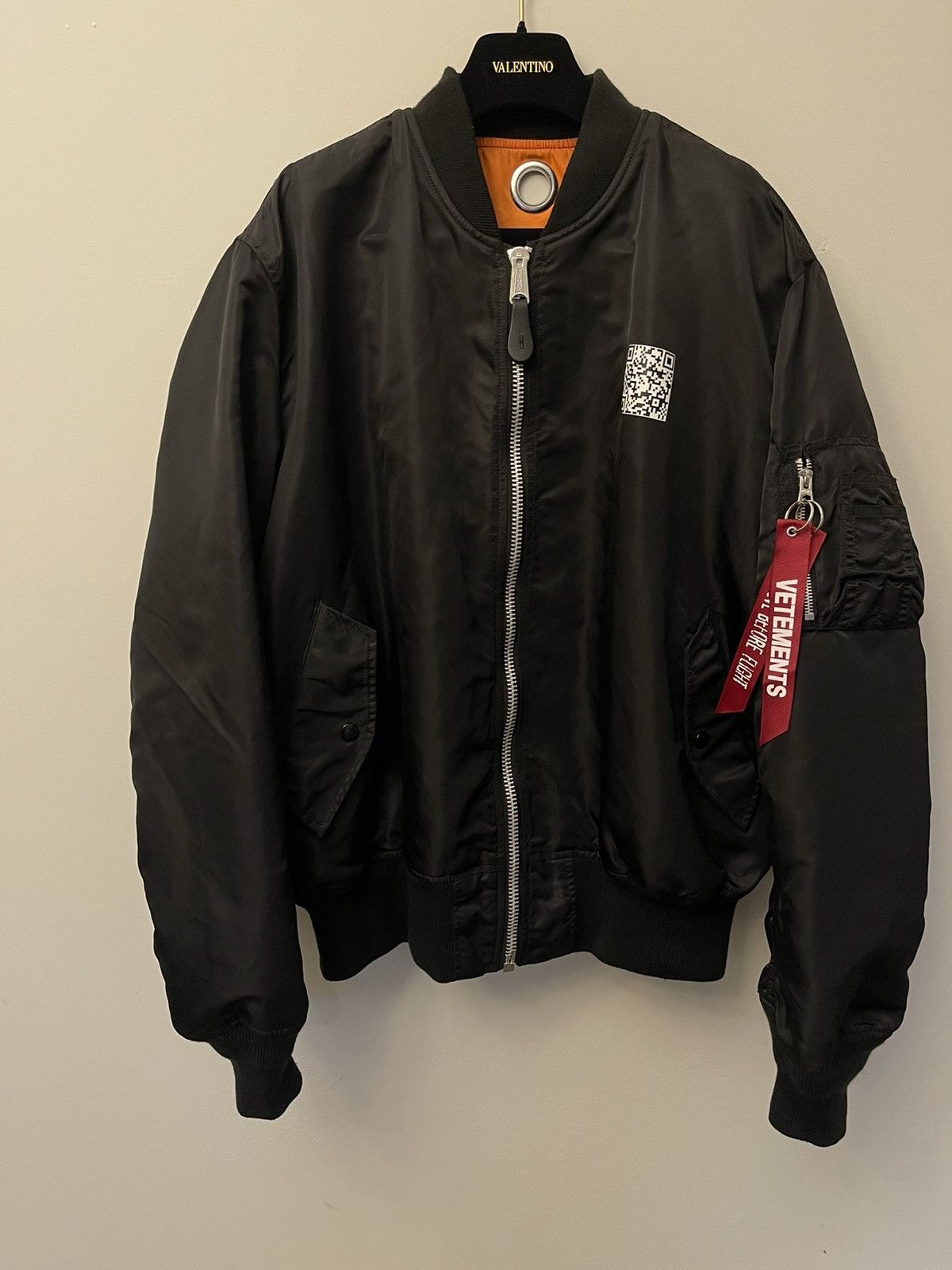 Vetements (💥Grail💥BNWT)Vetements 19ss Reversible QR code Bomber Jacket ...