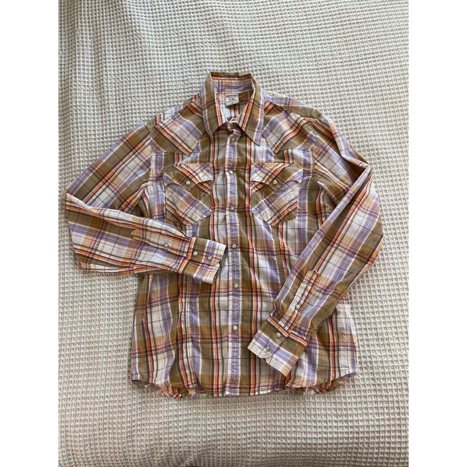 True Religion True Religion Mens Pearl Snap Button Up Shirt Mens Size XL Size US XL / EU 56 / 4 - 2 Thumbnail