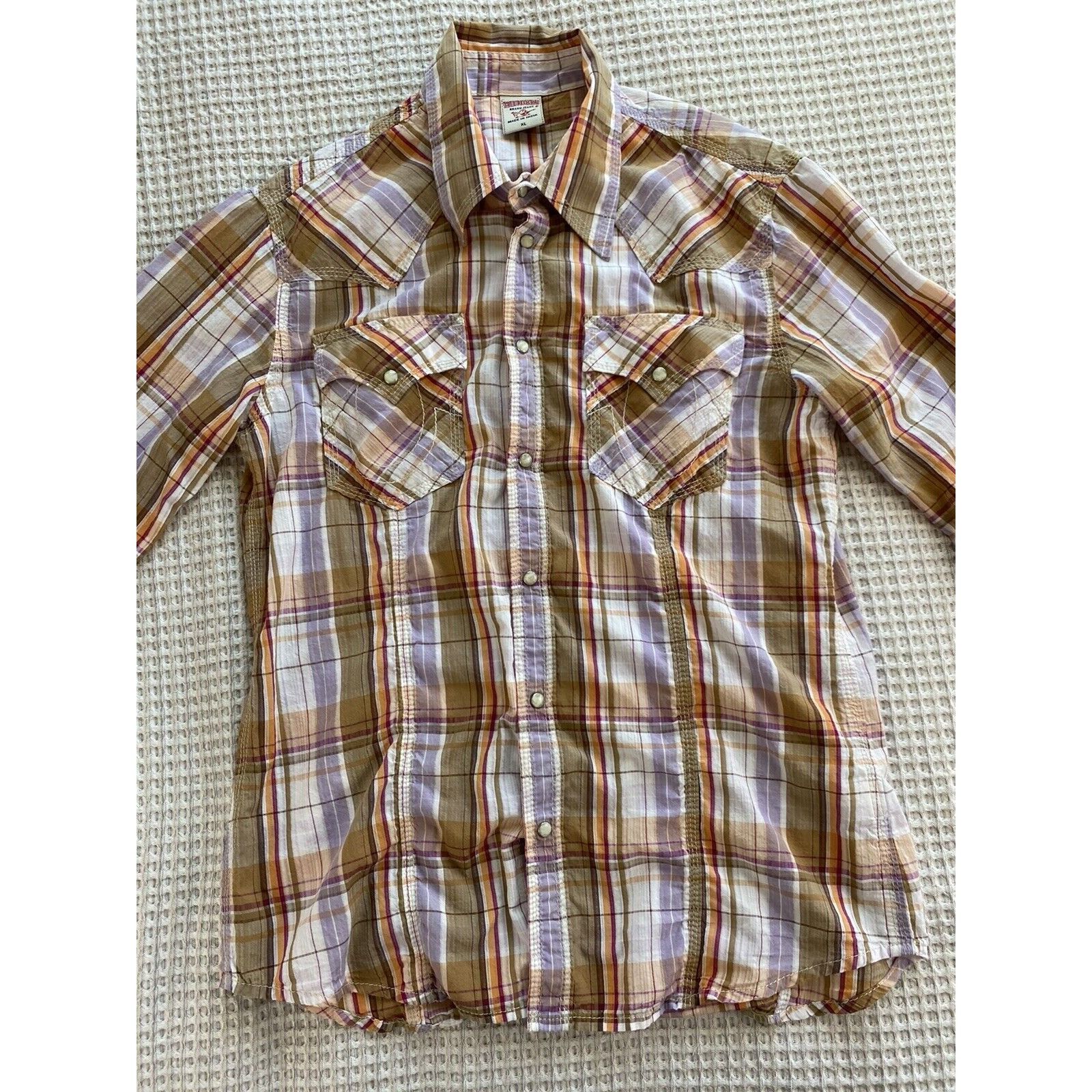 True Religion True Religion Mens Pearl Snap Button Up Shirt Mens Size XL Size US XL / EU 56 / 4 - 6 Thumbnail