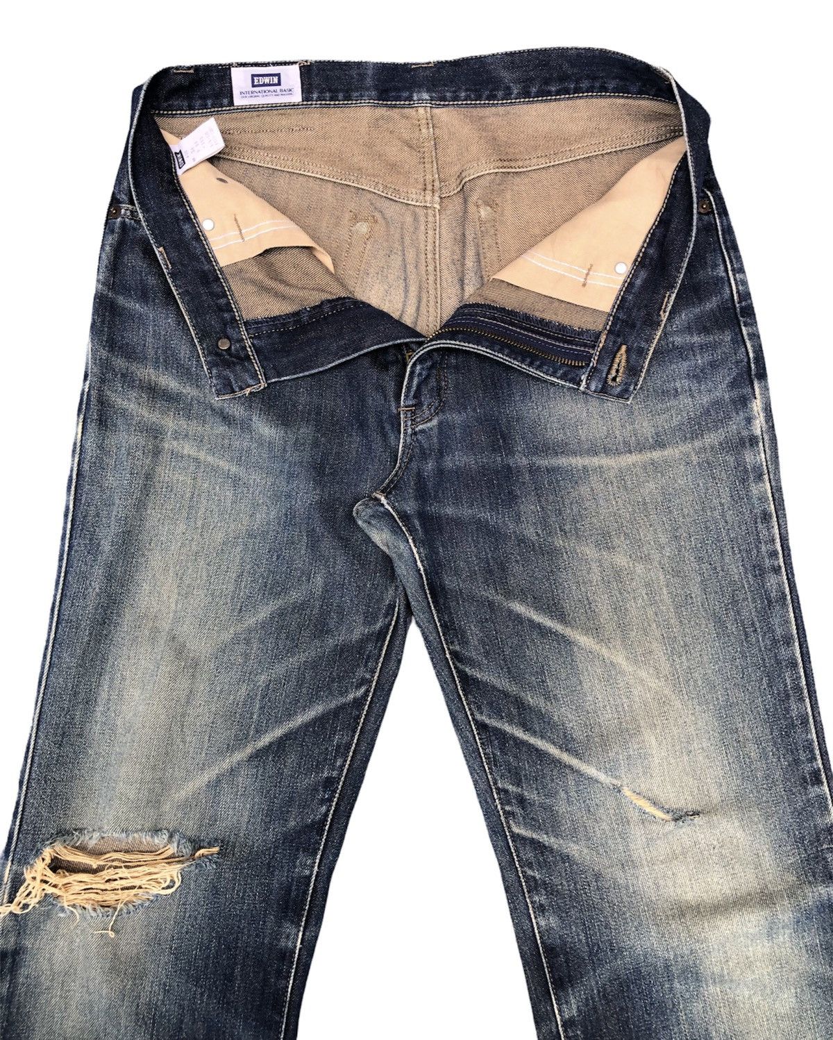 Edwin Last Drop🔥Rare🔥HOT🔥Edwin 403 Distressed Denim jeans Size US 34 / EU 50 - 2 Thumbnail