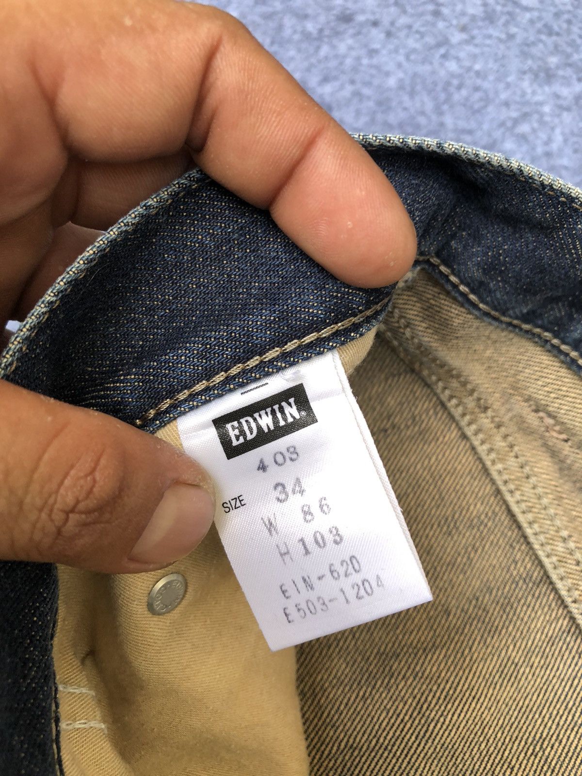 Edwin Last Drop🔥Rare🔥HOT🔥Edwin 403 Distressed Denim jeans Size US 34 / EU 50 - 11 Thumbnail