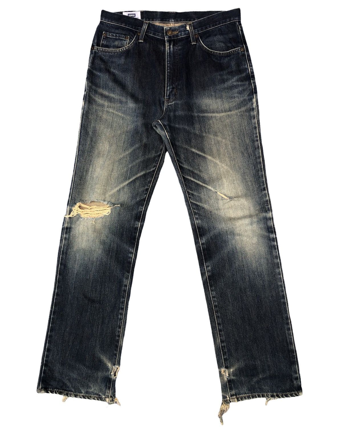 Edwin Last Drop🔥Rare🔥HOT🔥Edwin 403 Distressed Denim jeans Size US 34 / EU 50 - 1 Thumbnail
