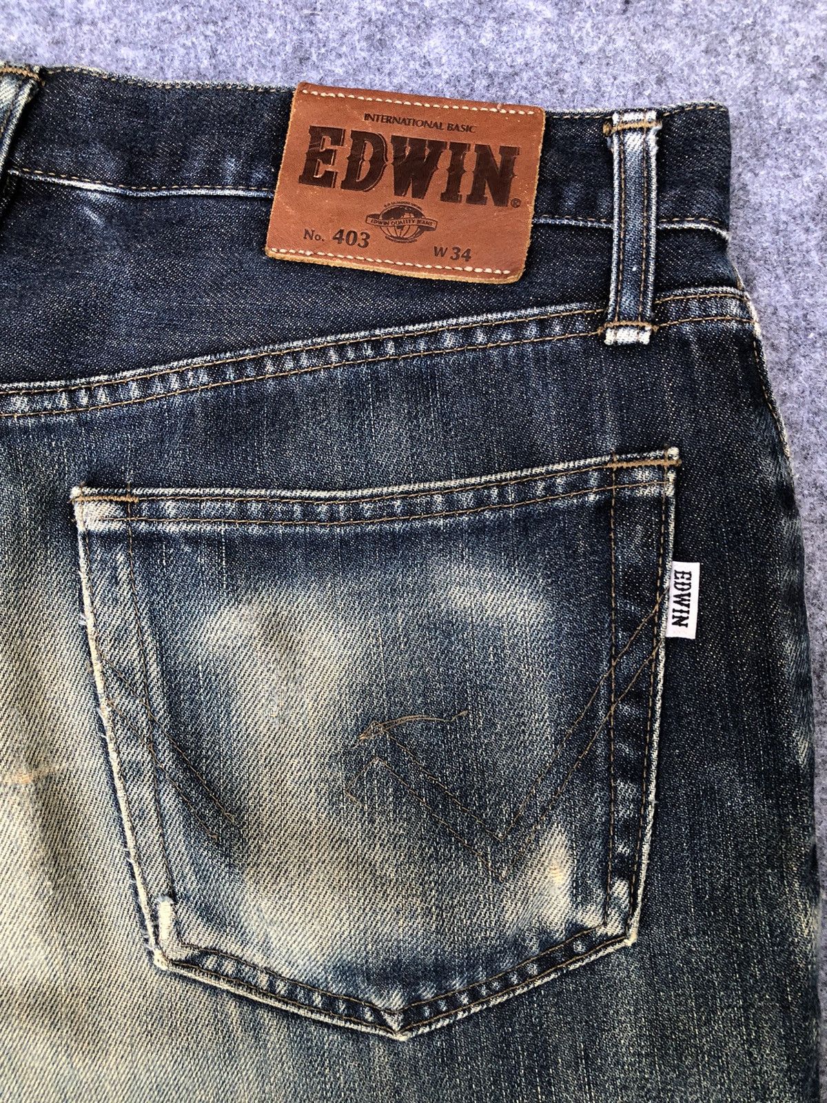 Edwin Last Drop🔥Rare🔥HOT🔥Edwin 403 Distressed Denim jeans Size US 34 / EU 50 - 5 Thumbnail