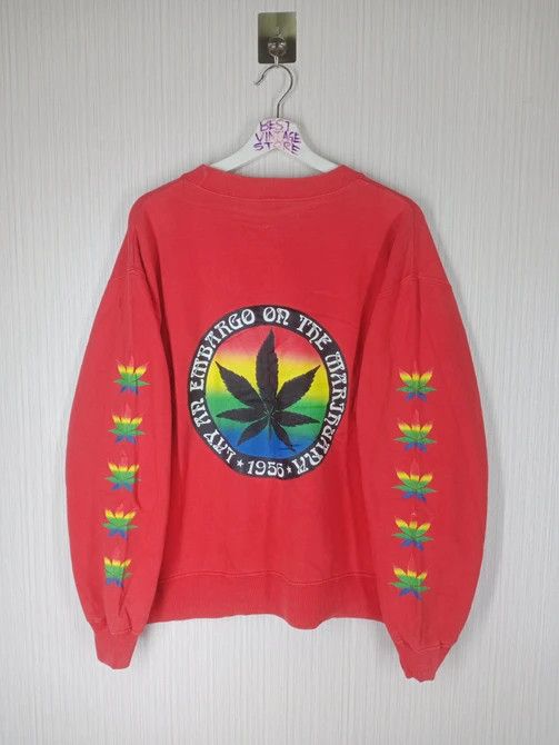 Vintage Vintage Marijuana Cannabis Rasta Big Logo Sweatshirt Size US L / EU 52-54 / 3 - 1 Thumbnail