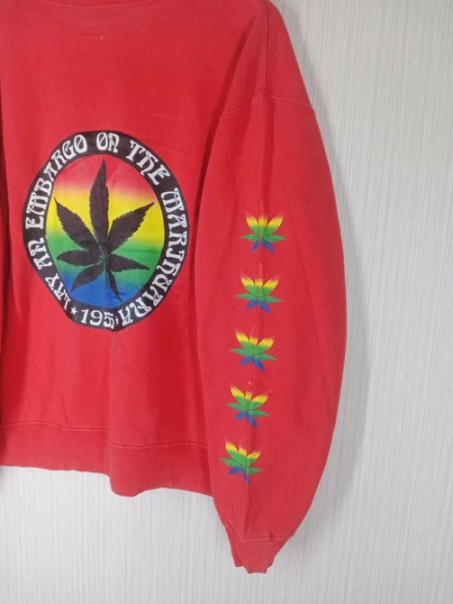 Vintage Vintage Marijuana Cannabis Rasta Big Logo Sweatshirt Size US L / EU 52-54 / 3 - 4 Thumbnail