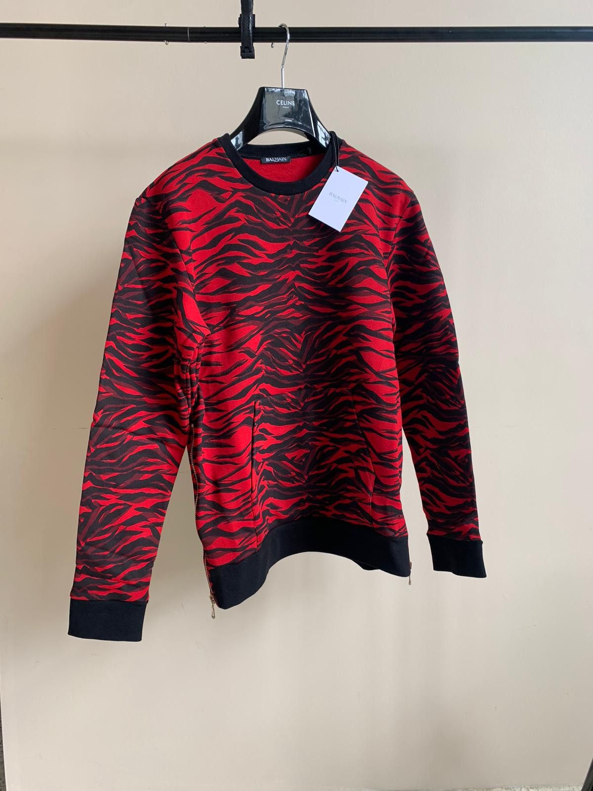 Balmain Tiger Camo Pullover in Red Tiger Camo Size US S / EU 44-46 / 1 - 1 Thumbnail