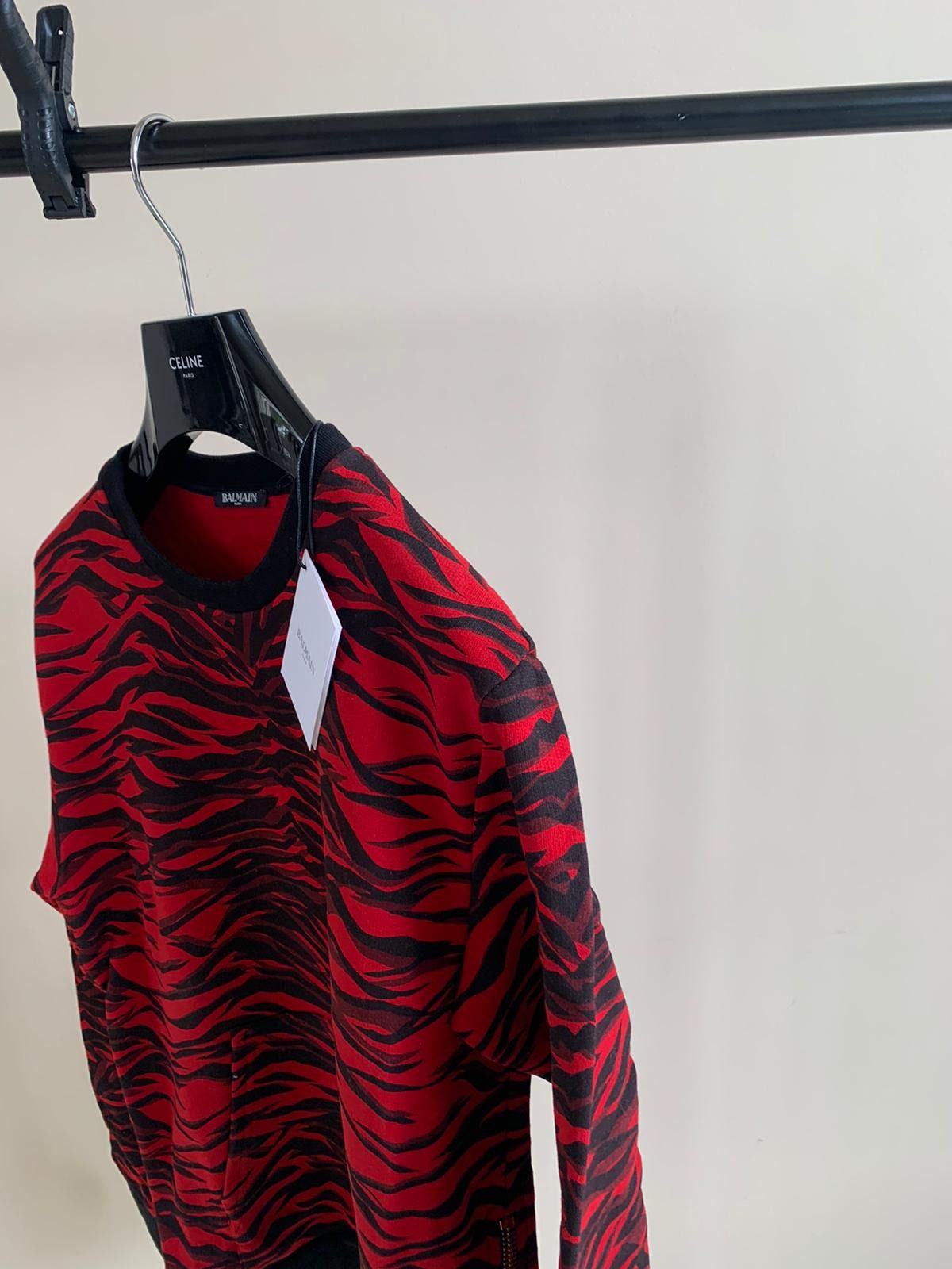 Balmain Tiger Camo Pullover in Red Tiger Camo Size US S / EU 44-46 / 1 - 9 Thumbnail