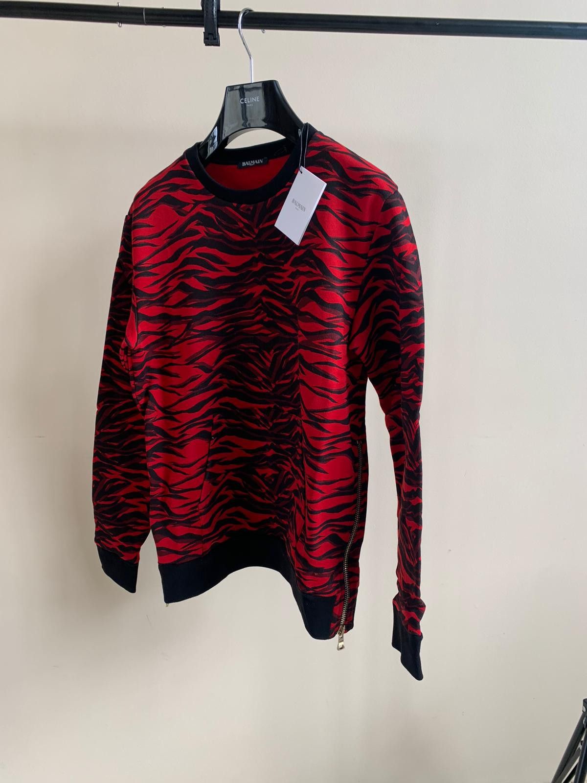 Balmain Tiger Camo Pullover in Red Tiger Camo Size US S / EU 44-46 / 1 - 8 Thumbnail