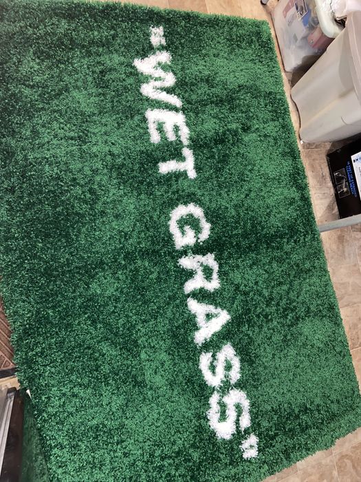 Virgil Abloh IKEA MARKERAD WET GRASS Rug 195x132cm Green Off-White NEW