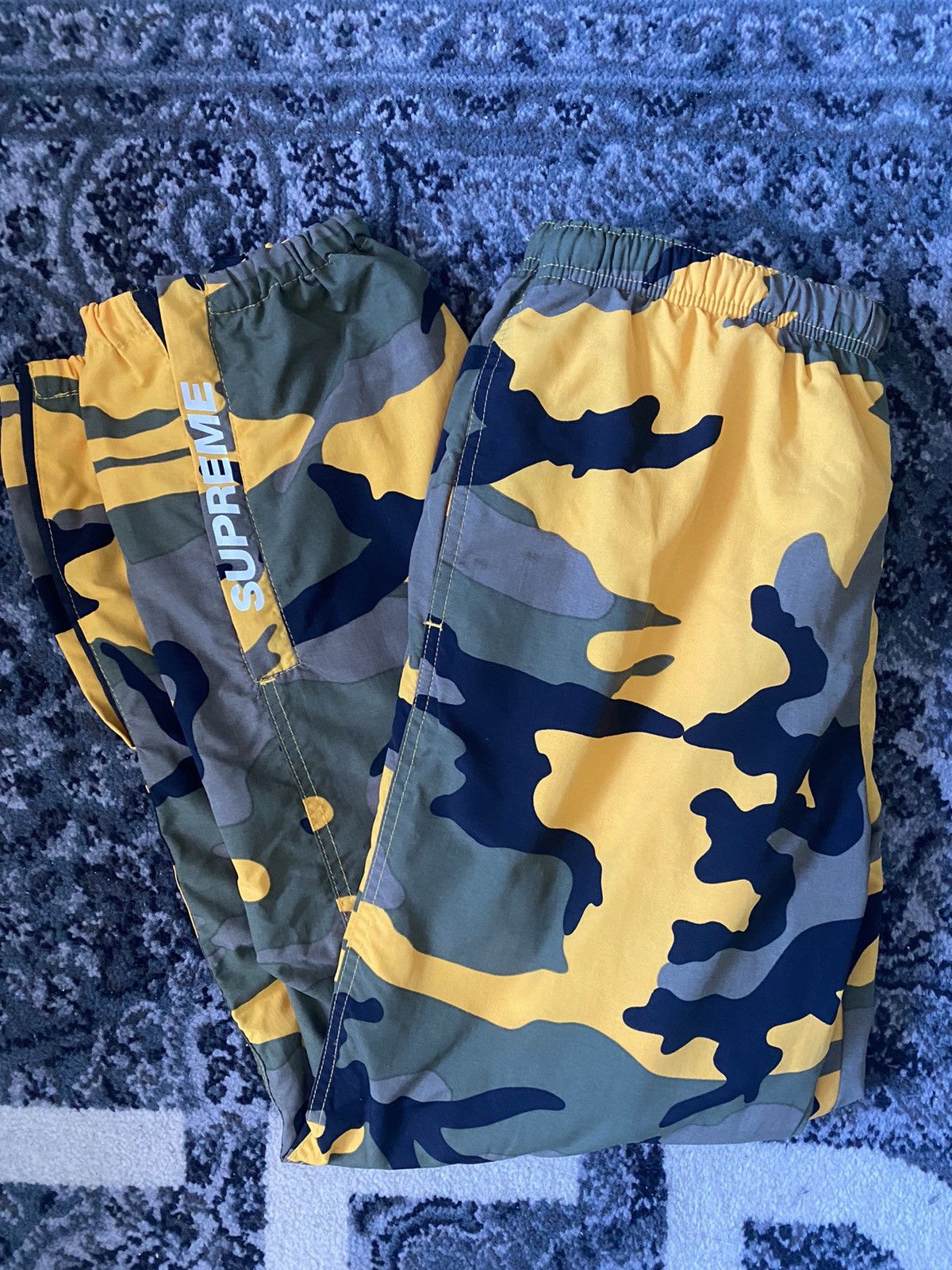 Supreme Warm Up Pant Yellow Camo Men's - FW17 - US