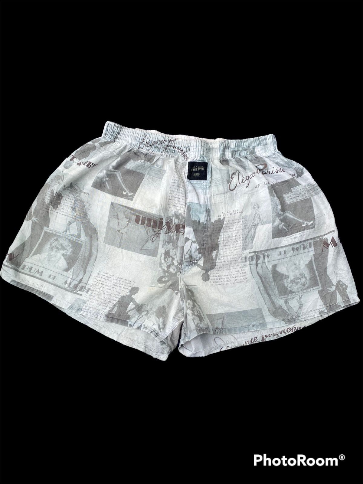 Gaultier Homme Objet × Jean Paul Gaultier ARCHIVE! JPG Homme Vtg Fullprint Art Newspapers Short Size US 34 / EU 50 - 1 Thumbnail