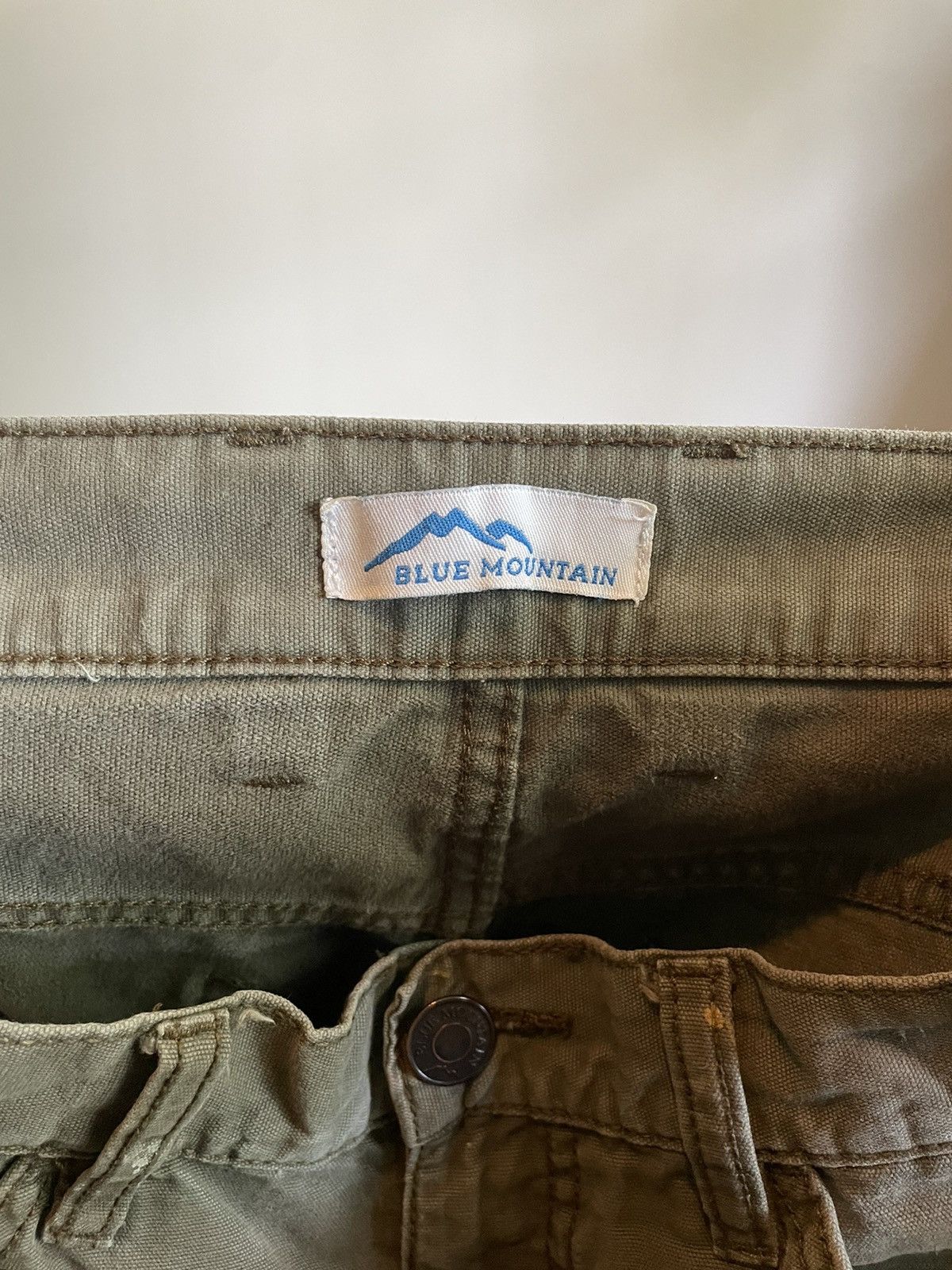 Vintage 1990s Carpenter Workwear Pants Faded Olive Green 34x30 Size US 34 / EU 50 - 6 Thumbnail