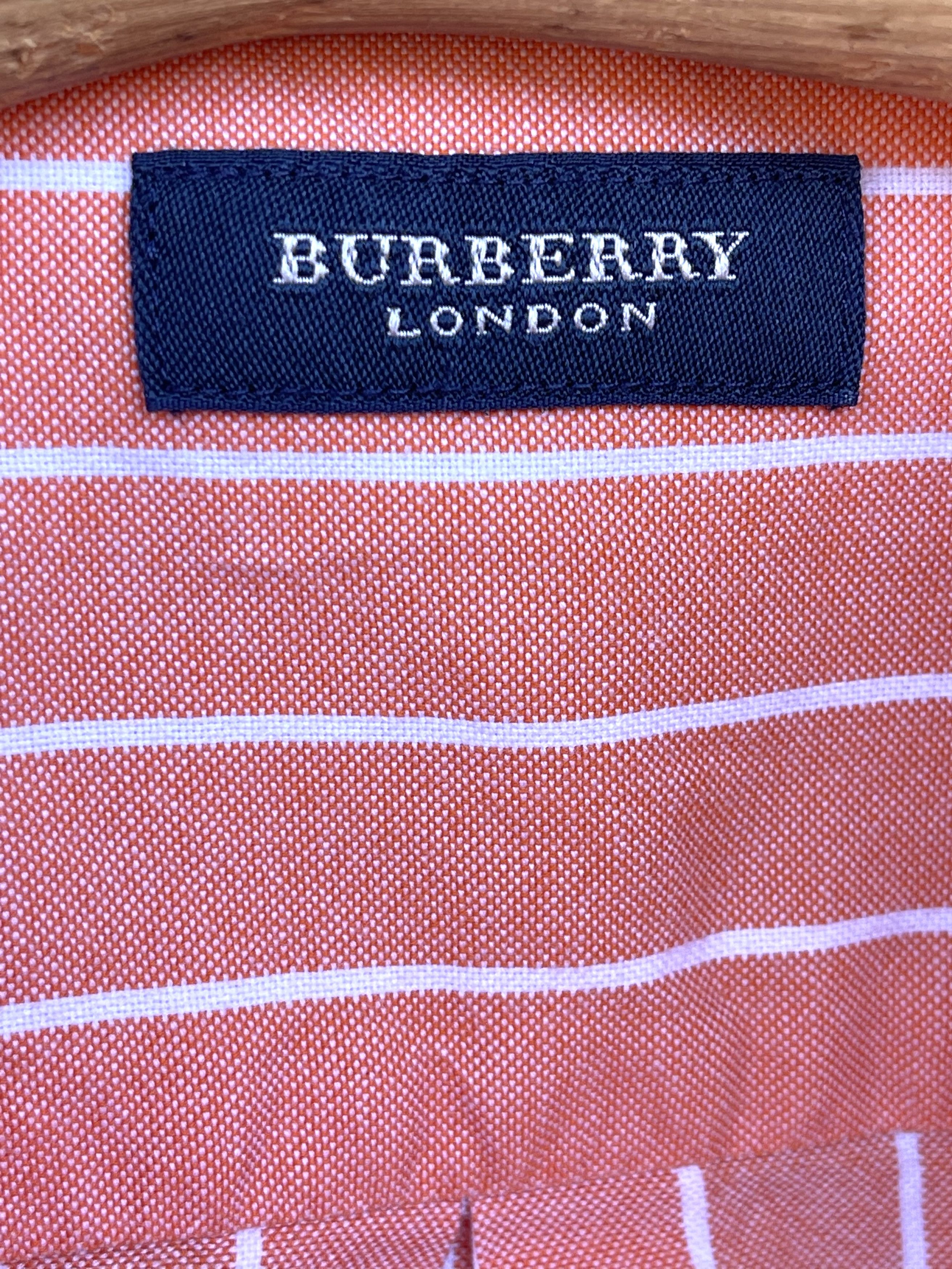 Burberry 🔥 Burberry London shirt striped size xl orange pink Size US XL / EU 56 / 4 - 7 Thumbnail