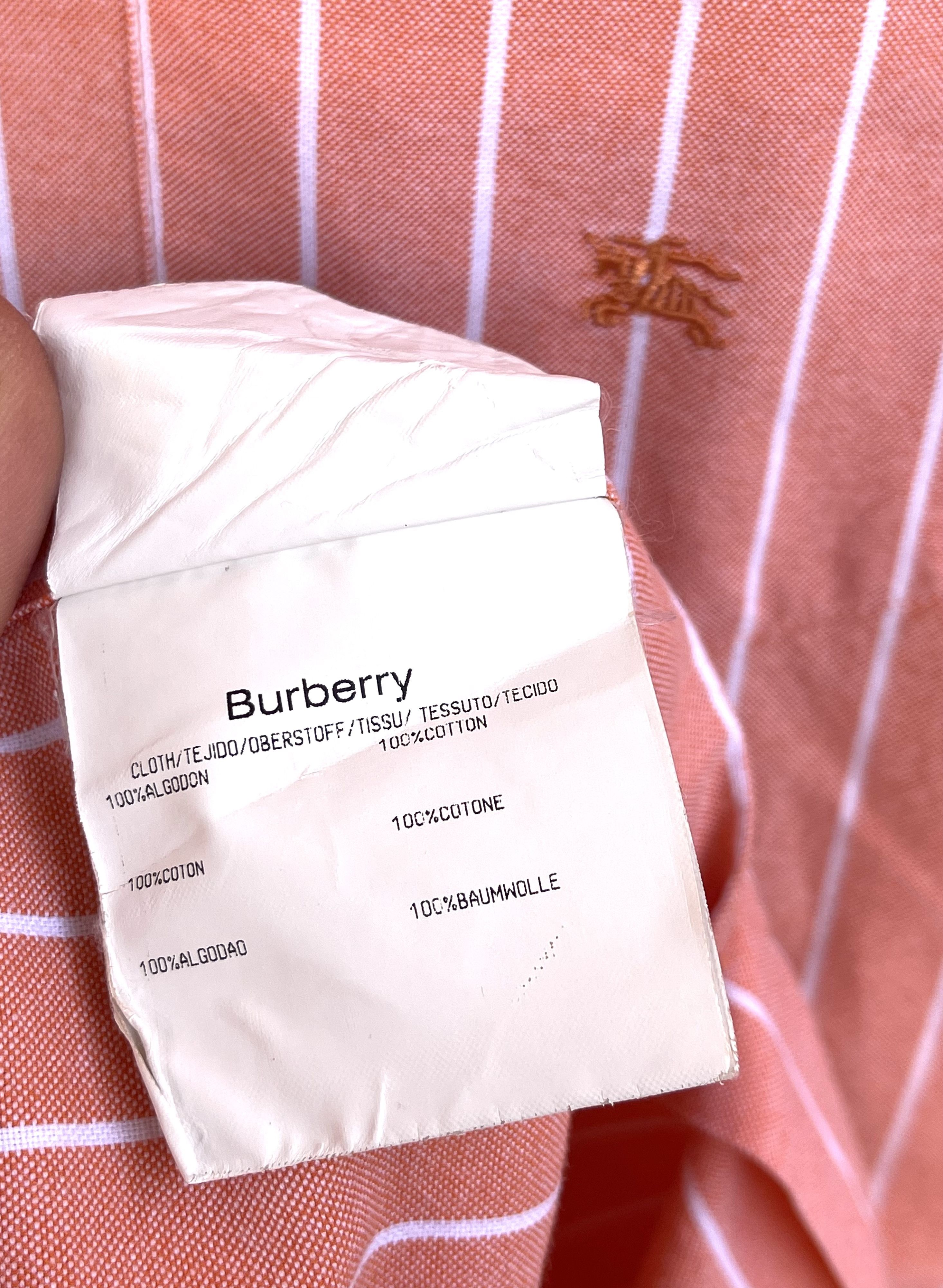 Burberry 🔥 Burberry London shirt striped size xl orange pink Size US XL / EU 56 / 4 - 6 Thumbnail