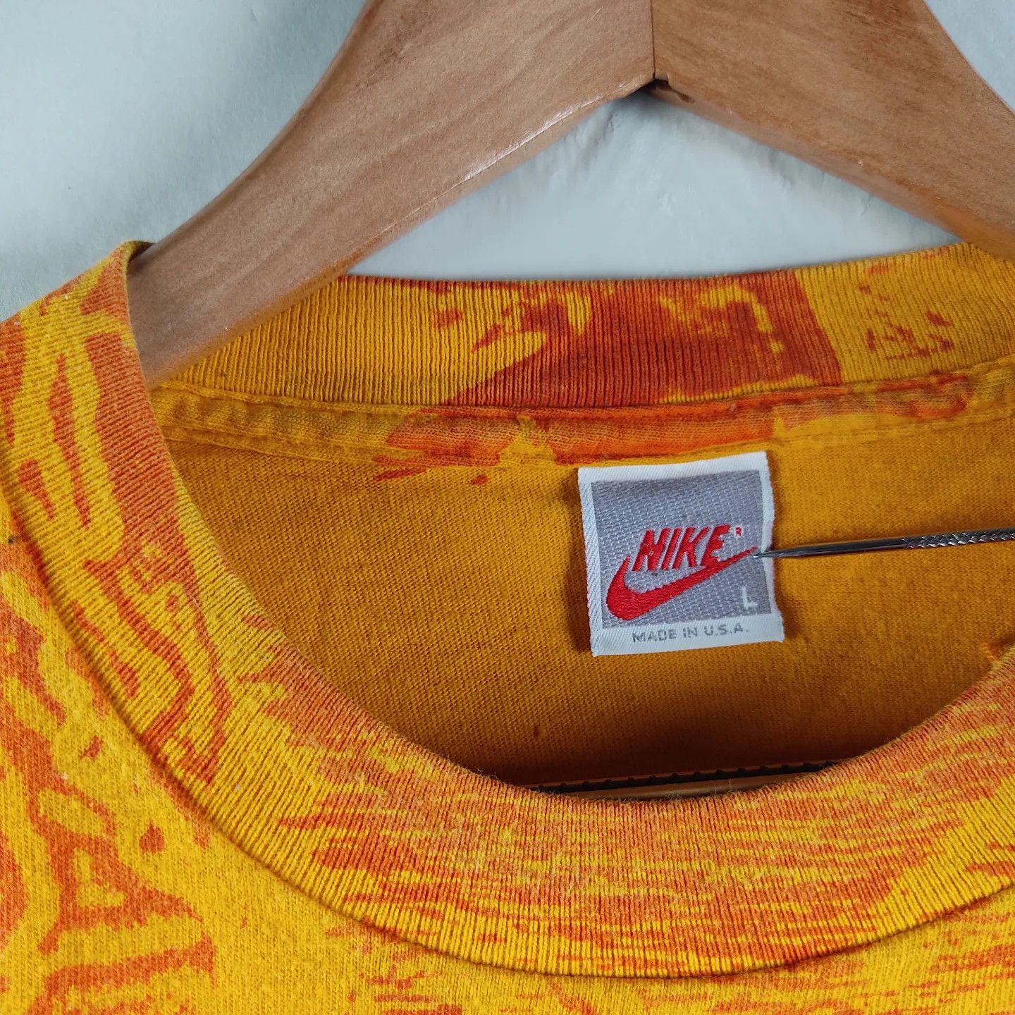 Nike × Vintage 90's Nike Flight All Over Print T Shirt Size US L / EU 52-54 / 3 - 2 Thumbnail