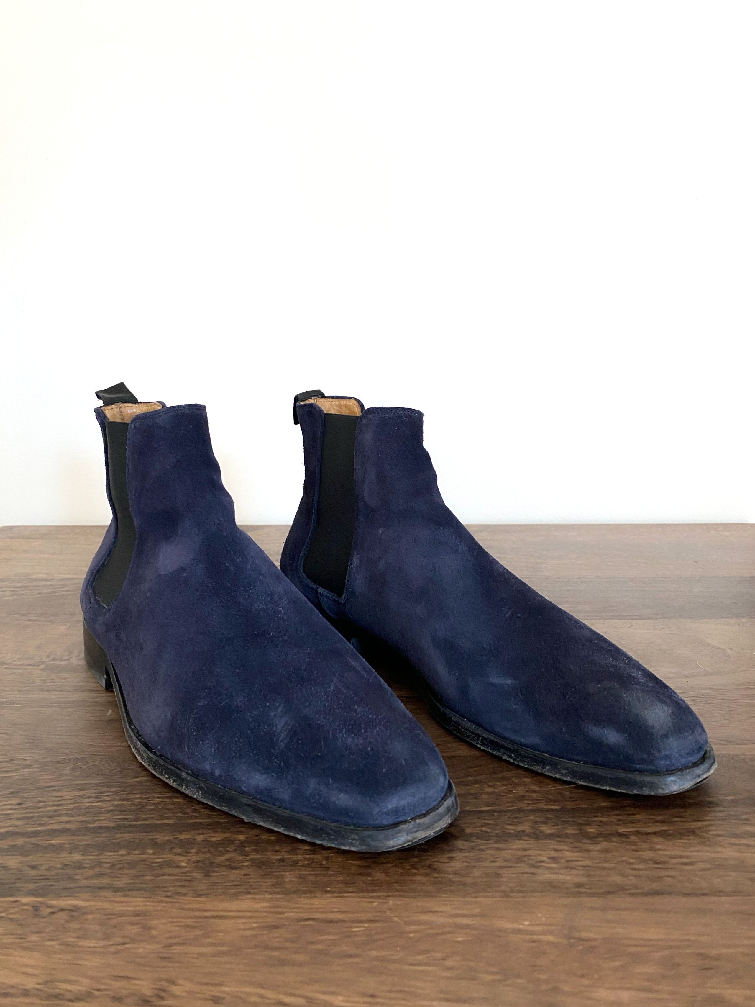 Paul smith blue suede chelsea boots hotsell