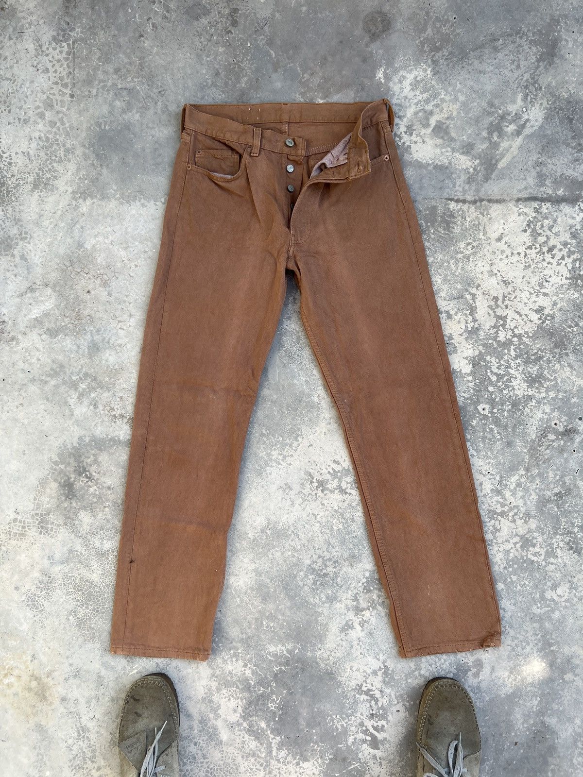 Jeans Levi’s 501 Vintage Over Dyed Brown Oak Coloured